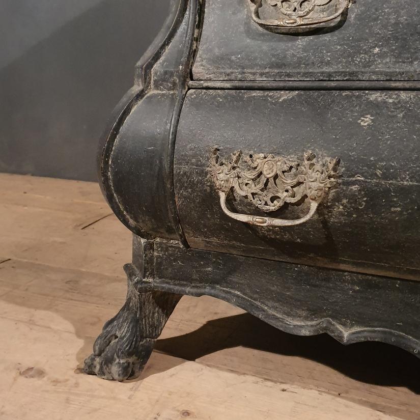 Oak 18th Century Dutch Painted Bombe Commode