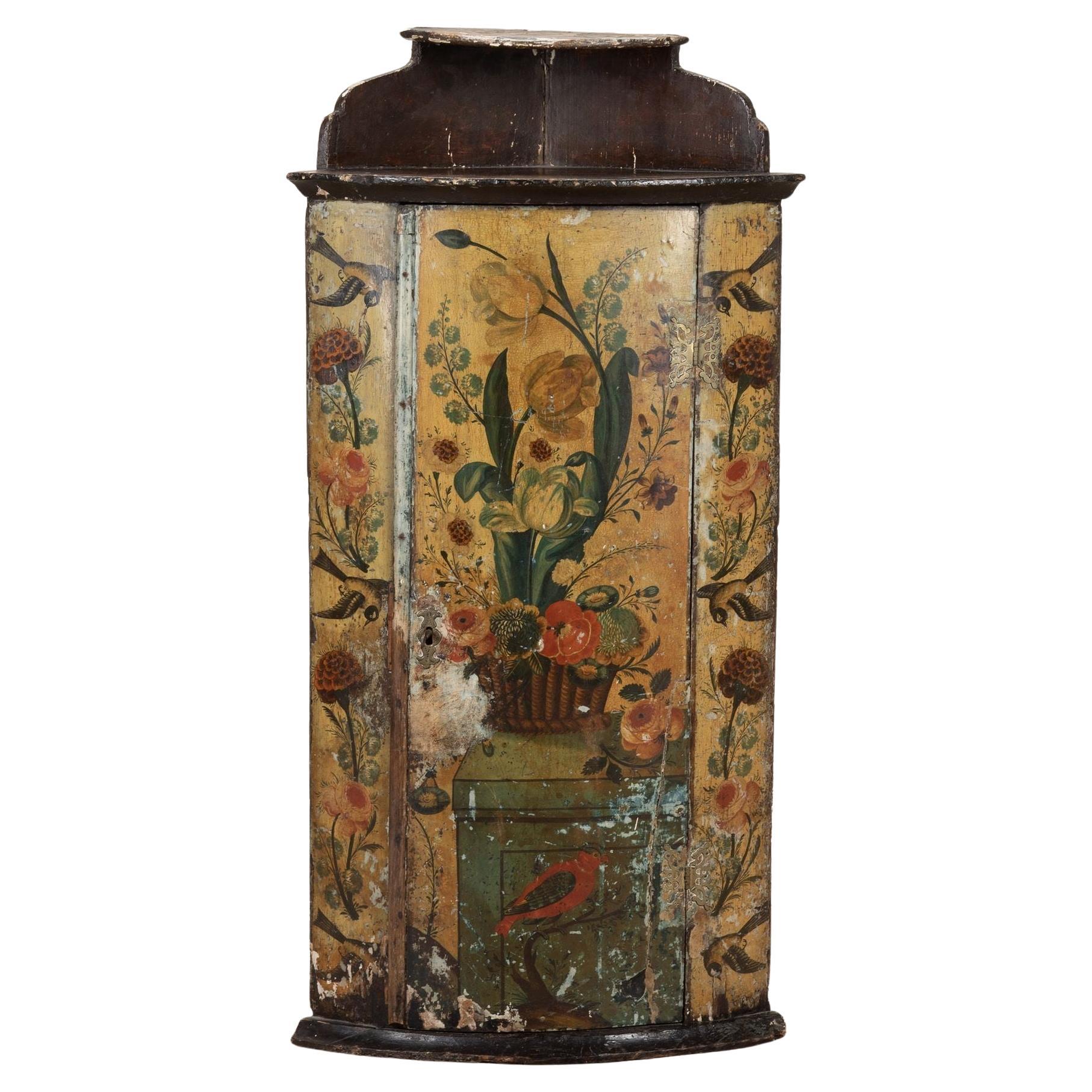 Armoire d
angle hollandaise peinte du 18e siècle