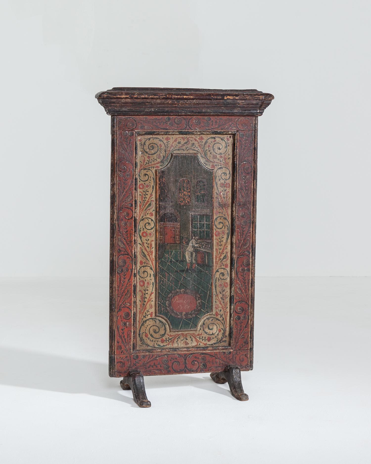 18th Century and Earlier 18th Century Dutch Painted Fire Screen, Dated 1780