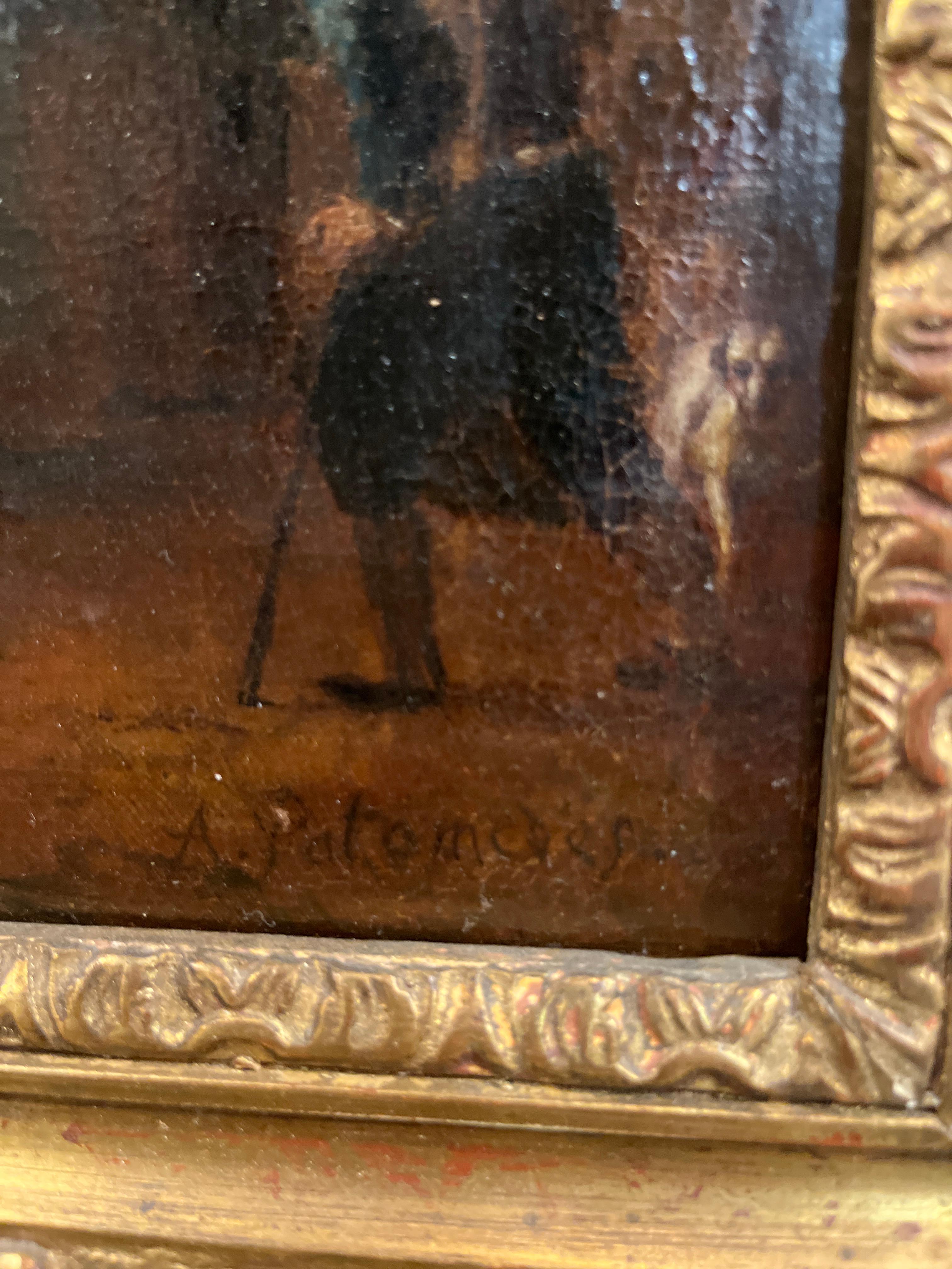Stile impero Quadro olandese del XVIII secolo raffigurante cavalieri a cavallo di Anthonie Palamedes in vendita