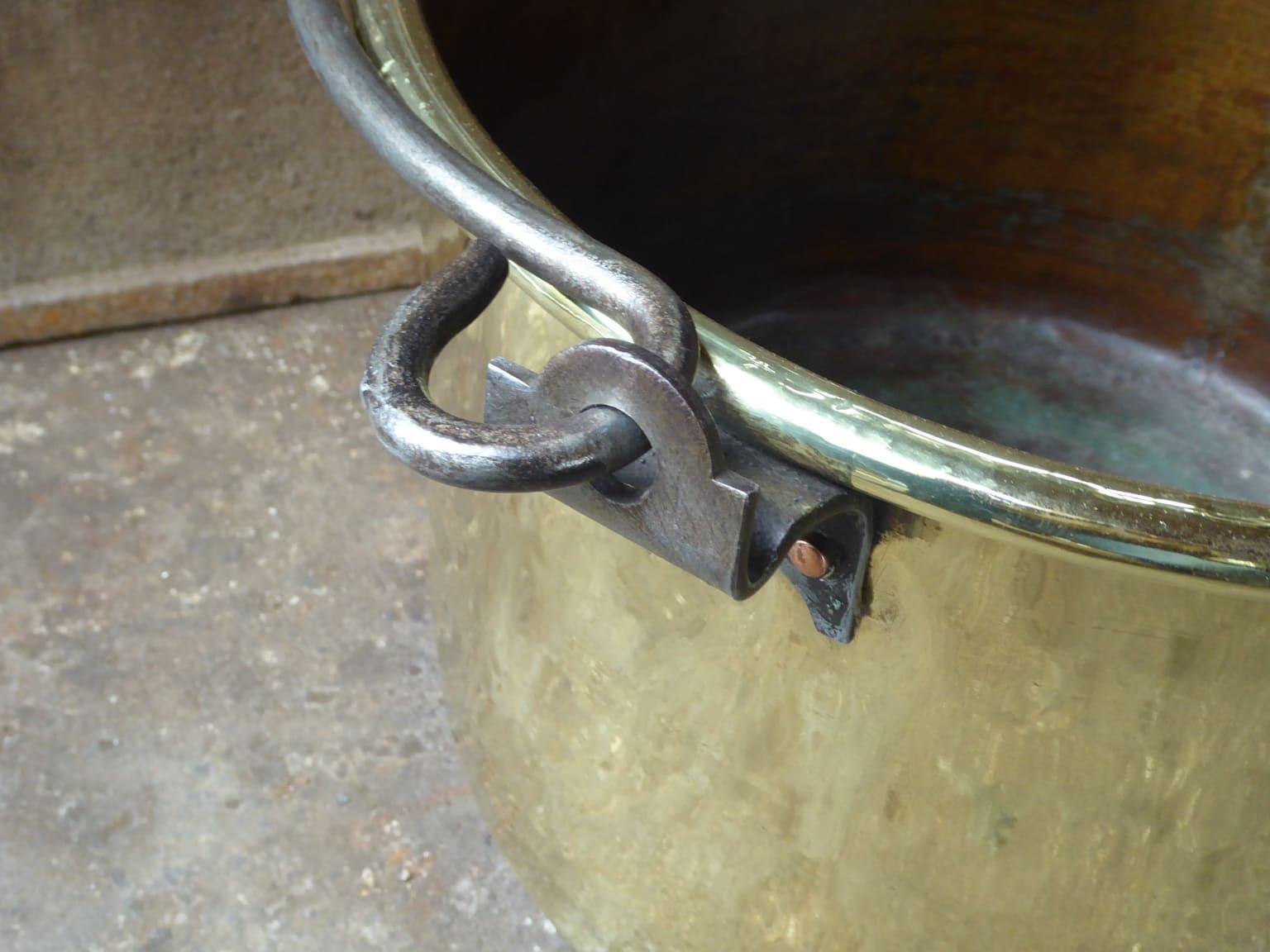 Wrought Iron 18th Century Dutch Polished Brass Firewood Basket Louis XV Period For Sale