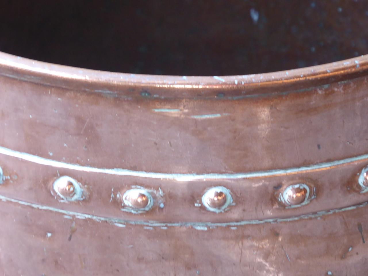 18th Century Dutch Polished Copper Log Holder of Log Basket 5