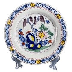 18th Century, Dutch Polychrome Hand-Painted Delft Charger - 9in