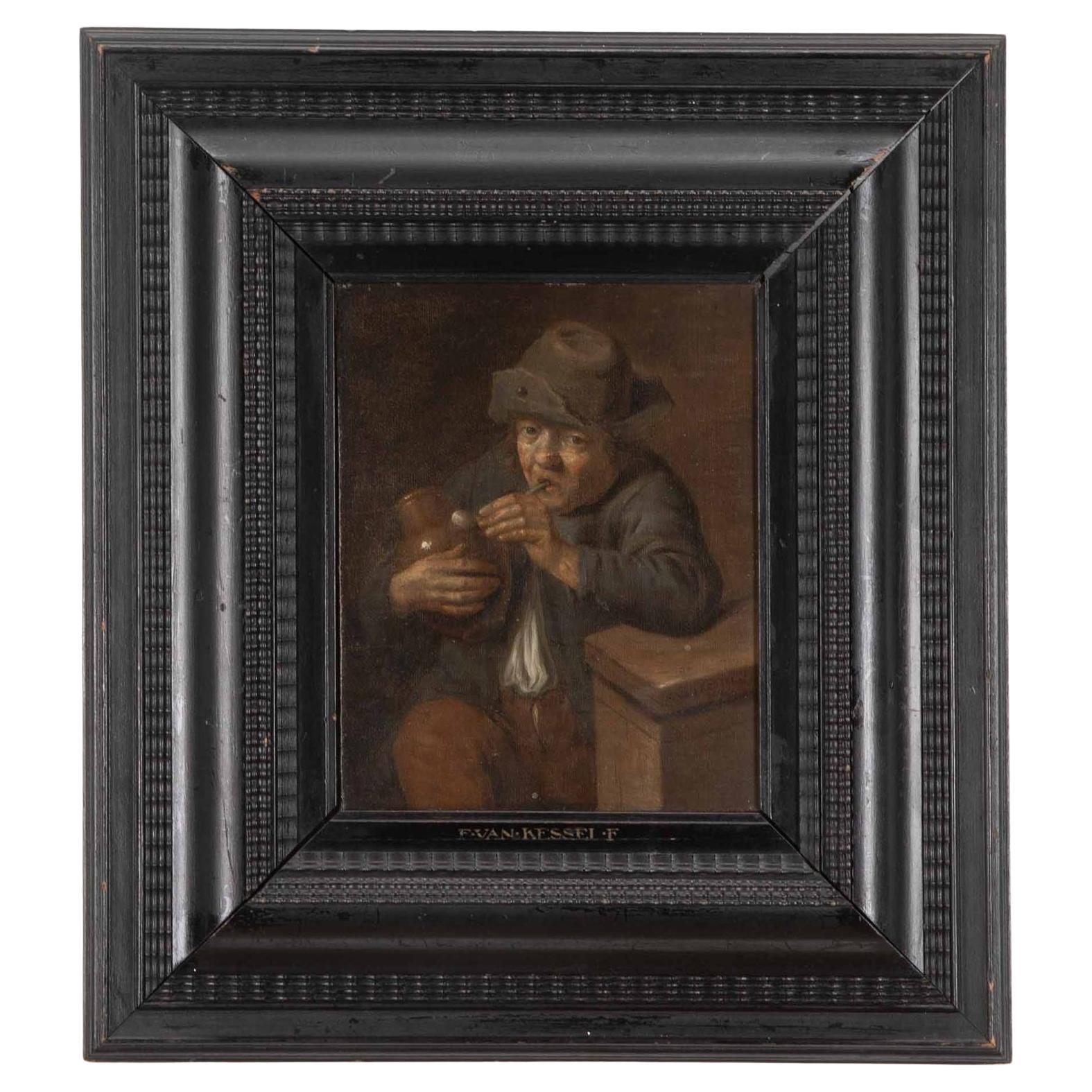 18th Century Dutch Portrait of a Man with a Pipe