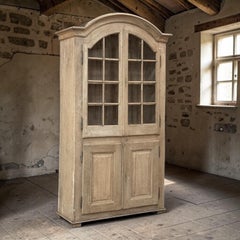 18th Century French Provincial Stripped Oak Bookcase