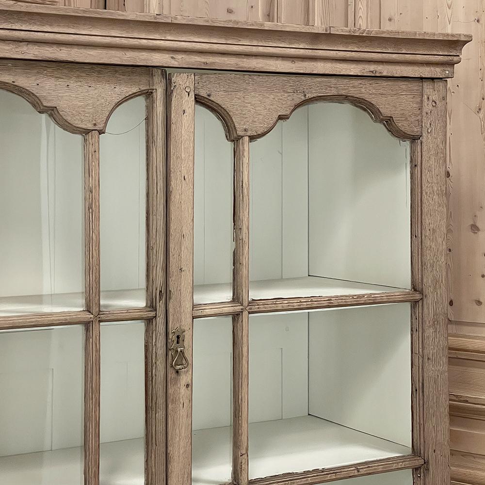 18th Century Dutch Raised Cabinet ~ Bookcase in Stripped Oak For Sale 6