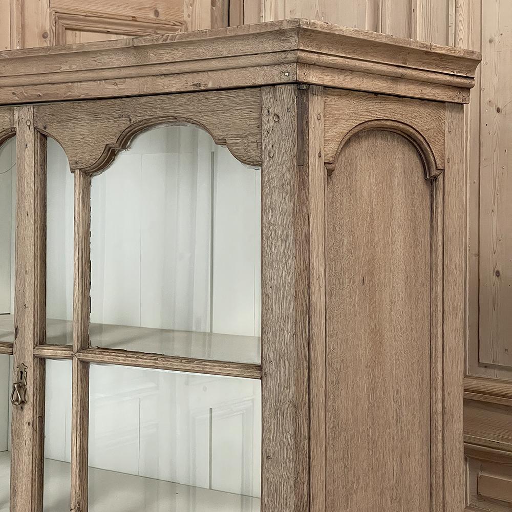 18th Century Dutch Raised Cabinet ~ Bookcase in Stripped Oak For Sale 8