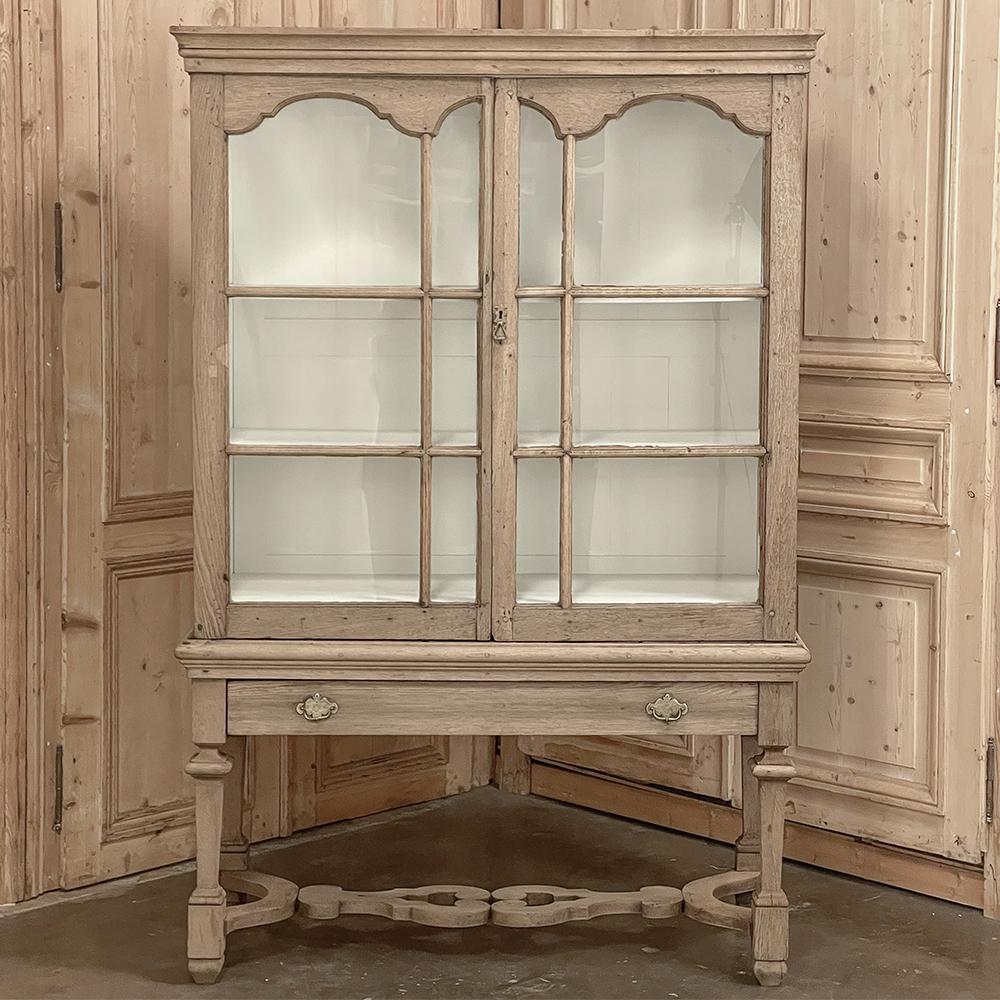 Hand-Crafted 18th Century Dutch Raised Cabinet ~ Bookcase in Stripped Oak