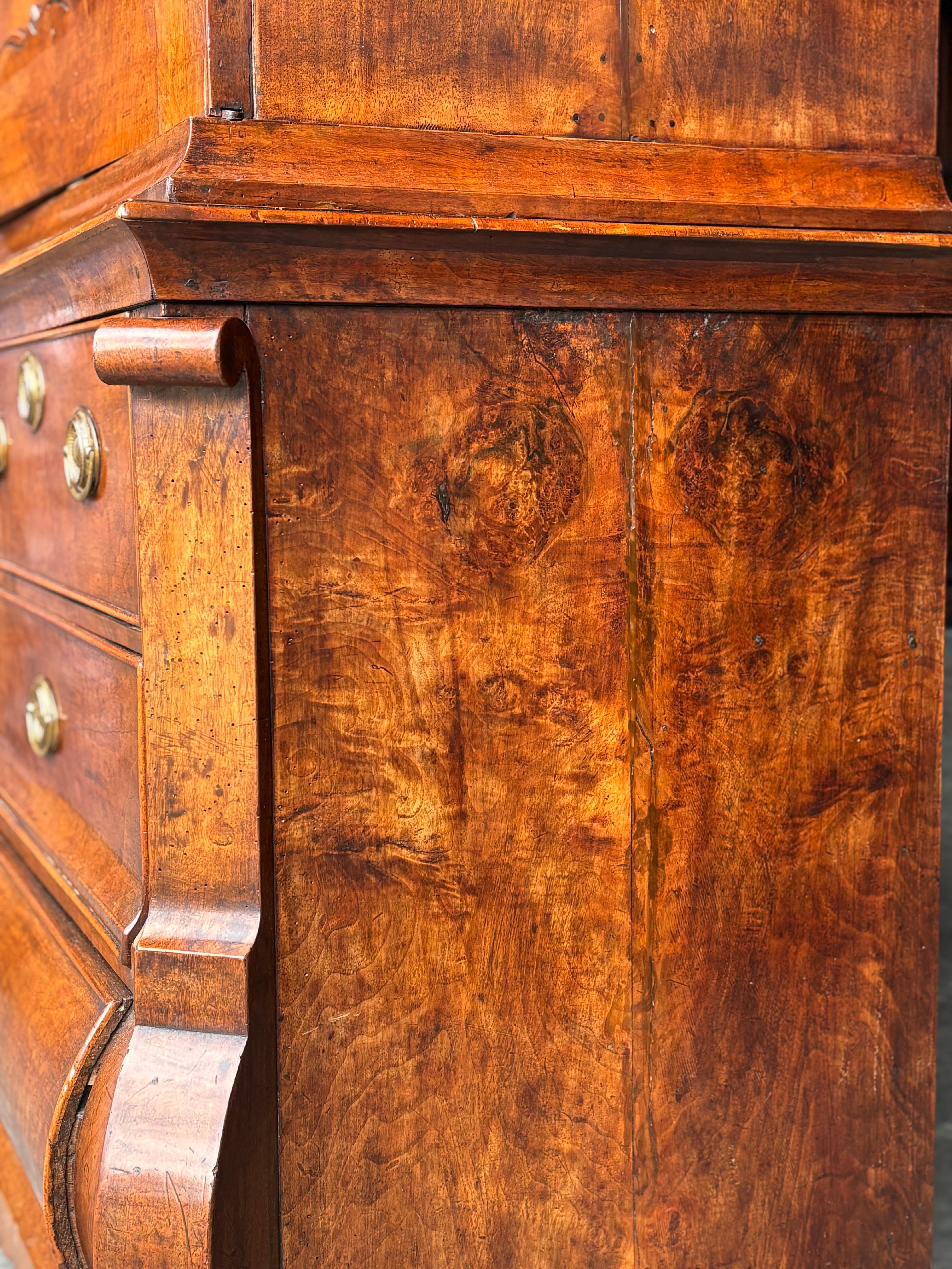 18th Century Dutch Rococo Walnut Cabinet Armoire For Sale 1