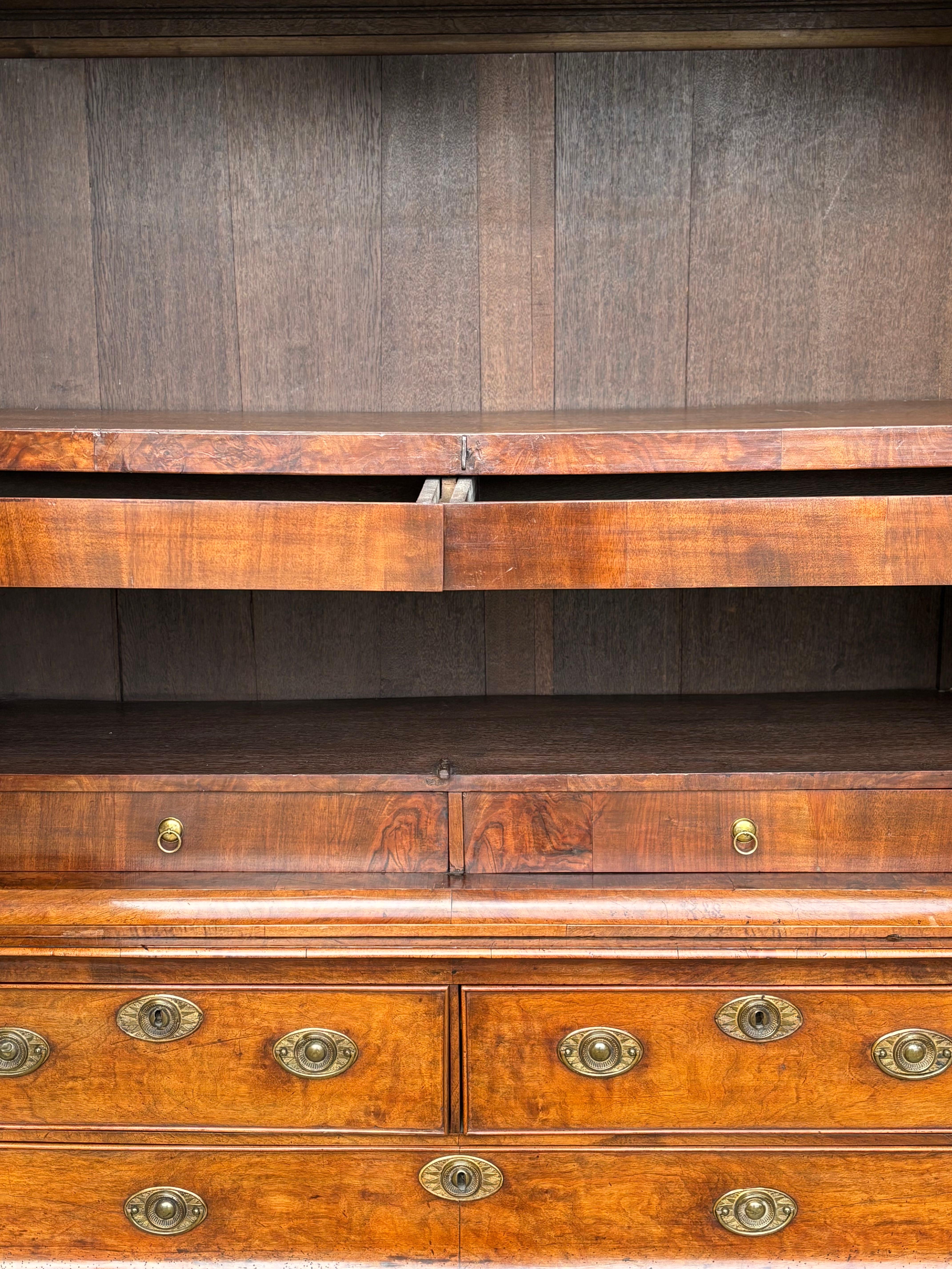 18th Century Dutch Rococo Walnut Cabinet Armoire For Sale 4