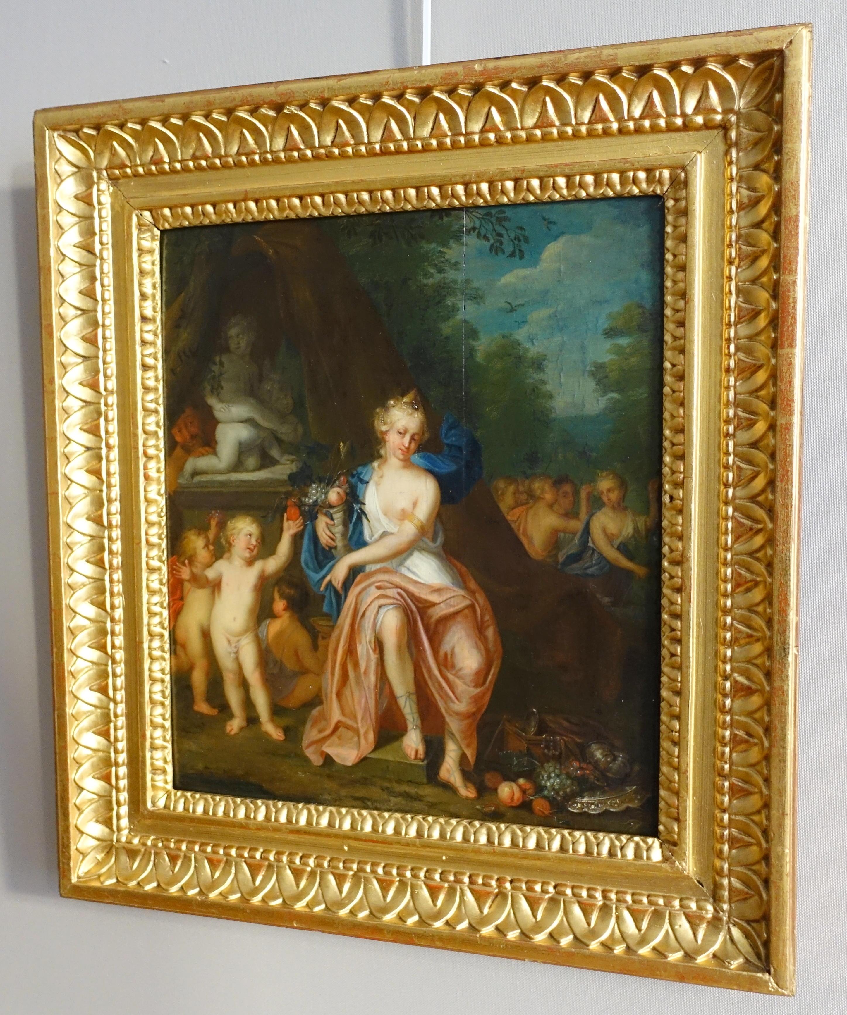 Neoclassical 18th century Dutch school attributed to Mattheus Terwesten : allegory of wealth For Sale
