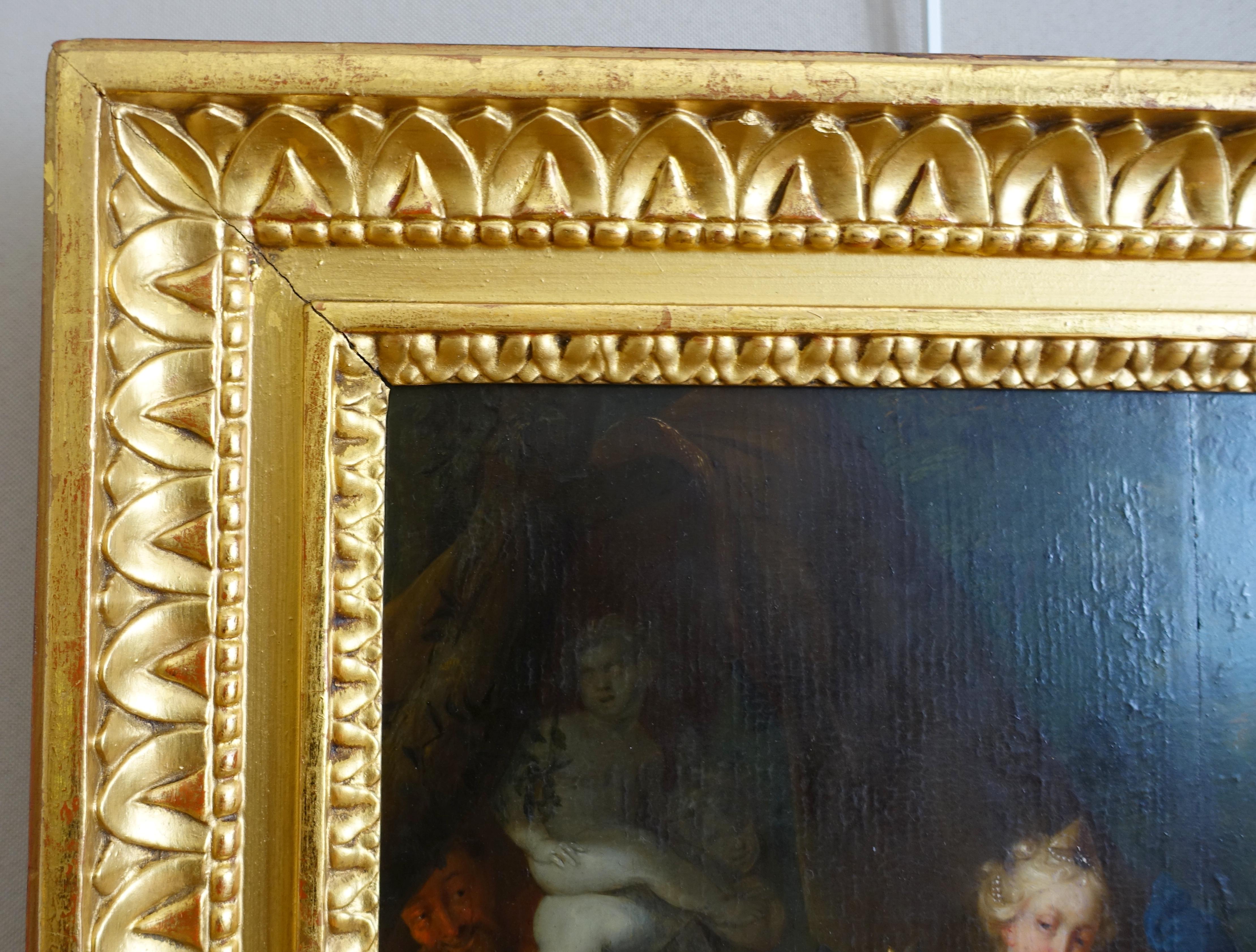 Gilt 18th century Dutch school attributed to Mattheus Terwesten : allegory of wealth For Sale