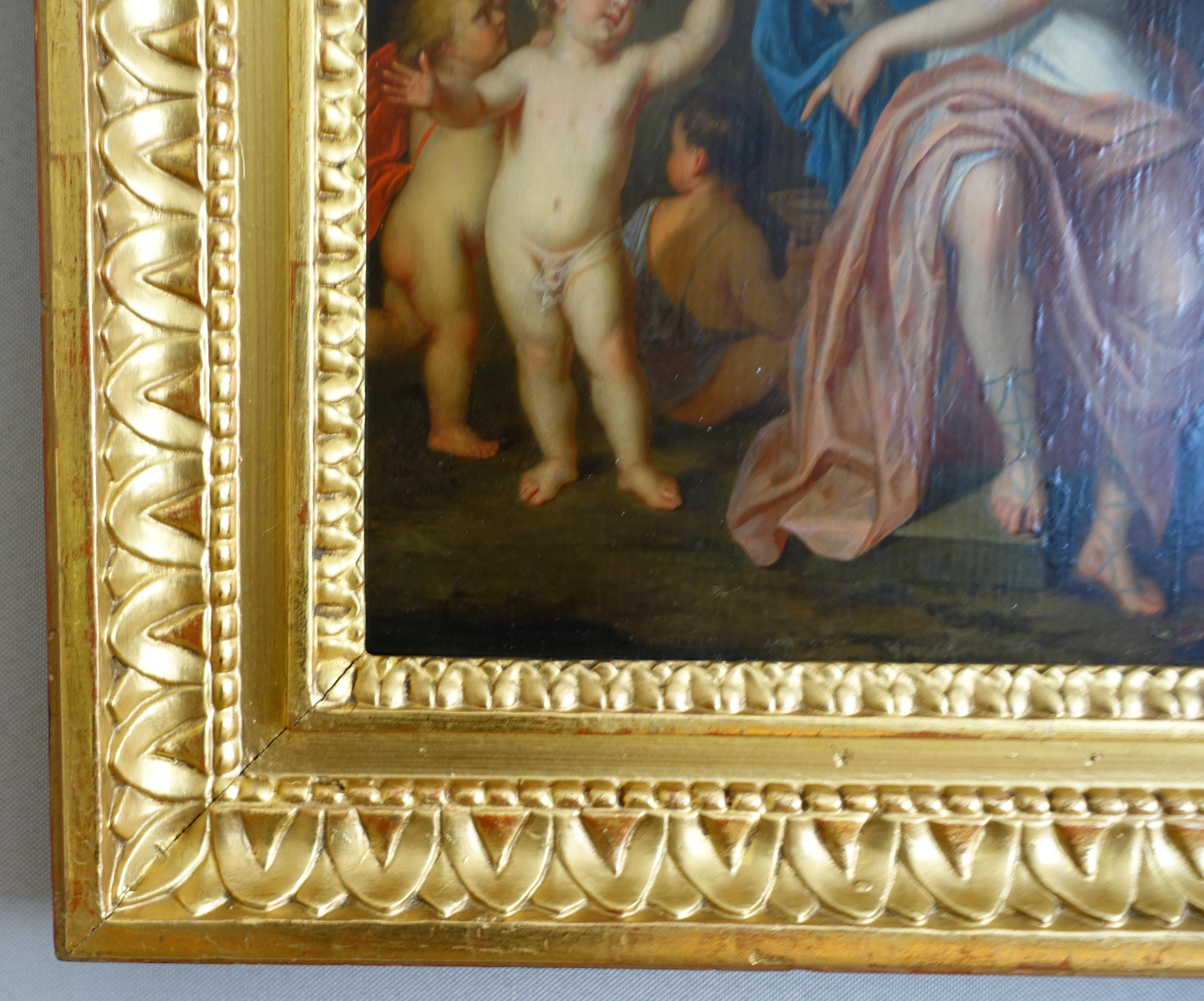 18th century Dutch school attributed to Mattheus Terwesten : allegory of wealth In Good Condition For Sale In GRENOBLE, FR