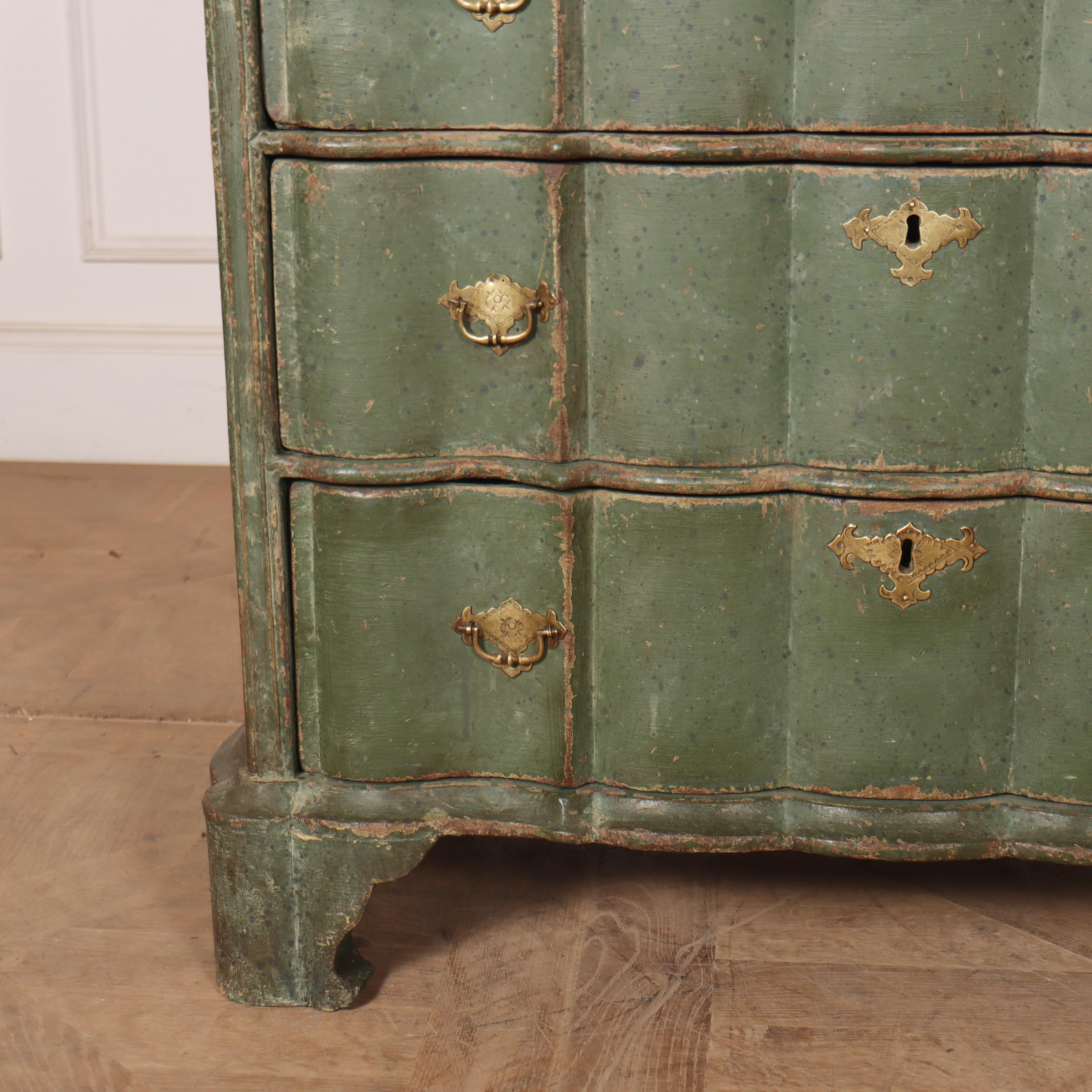 Painted 18th Century Dutch Serpentine Commode