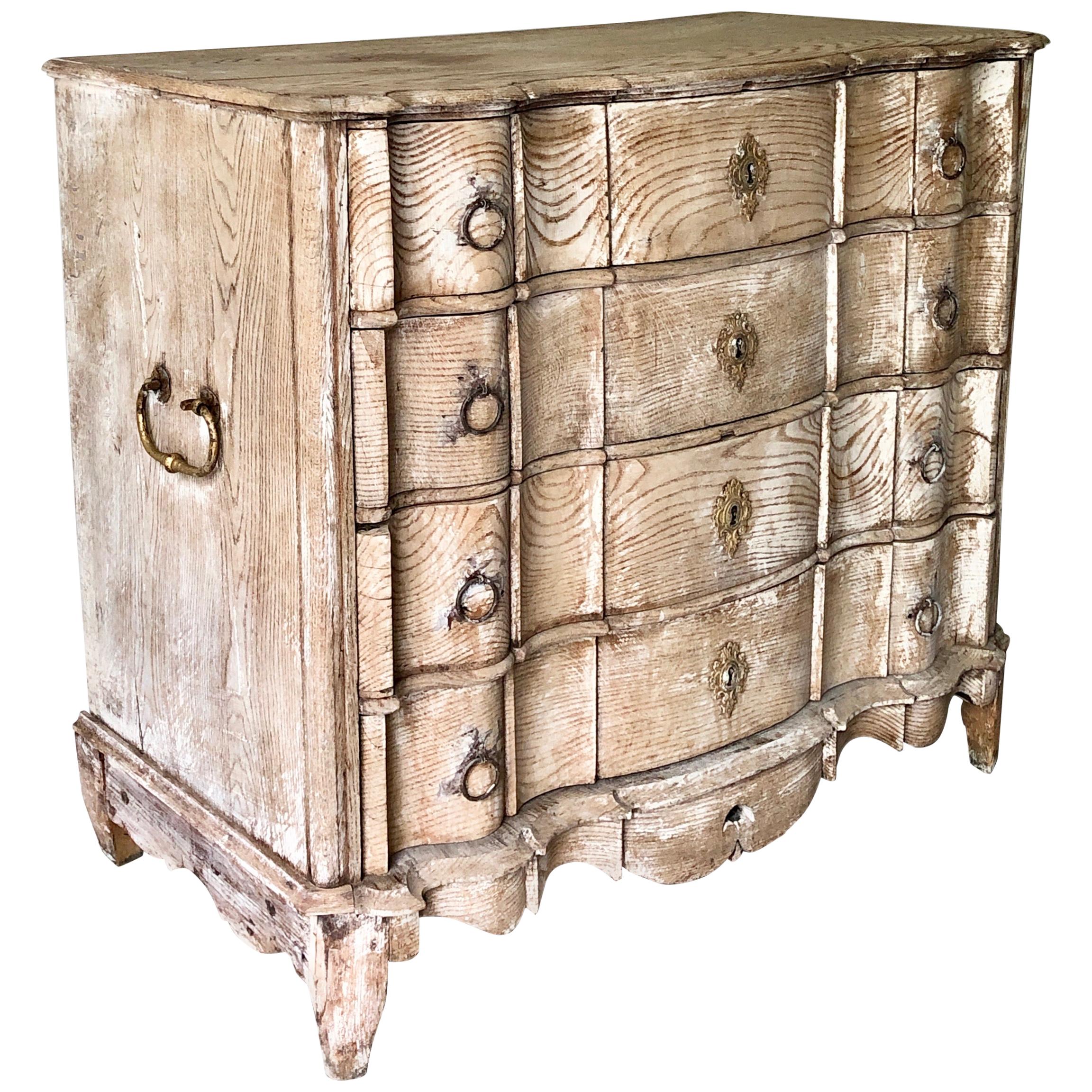 18th Century Dutch Serpentine Front Chest of Drawers