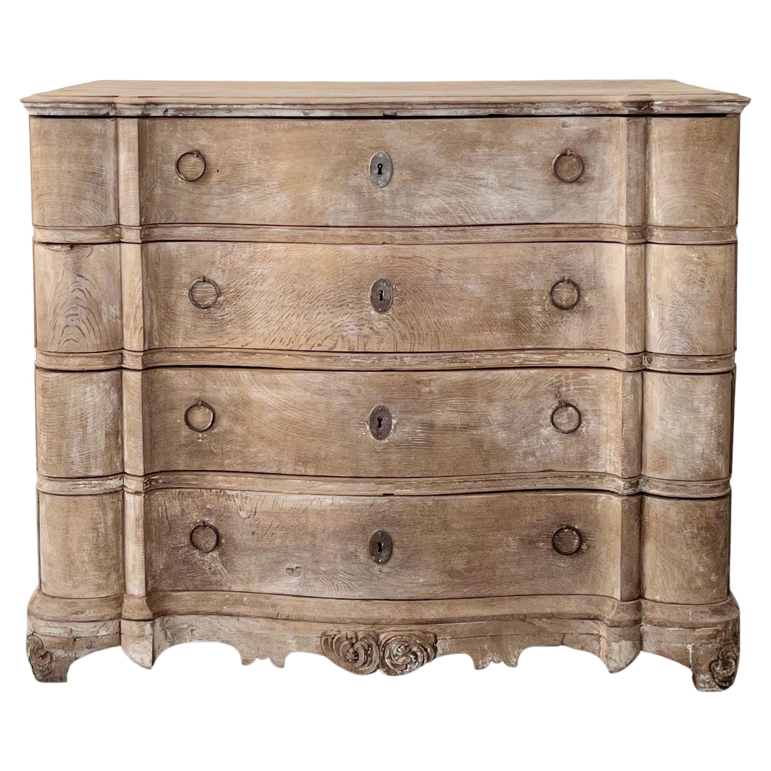 18th Century Dutch Serpentine Front Chest of Drawers