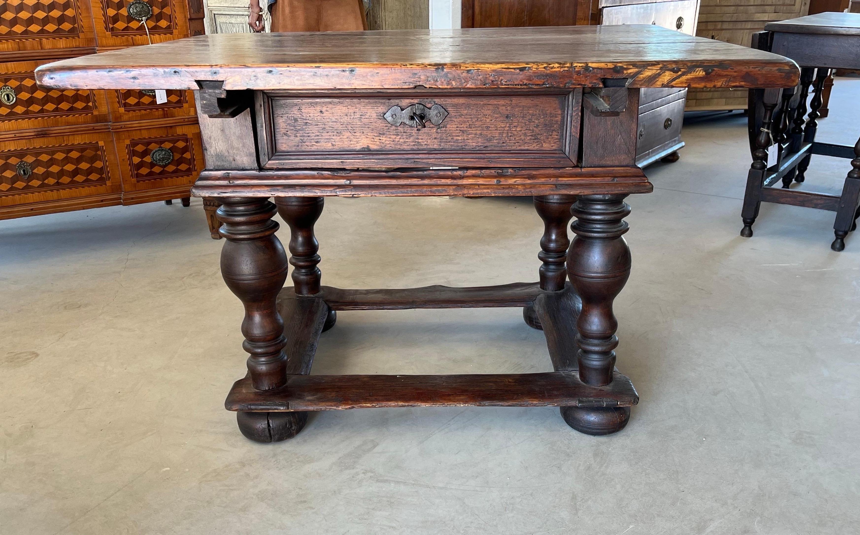 18th Century Dutch Side Table in Pine 12
