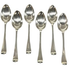 Cuillères en argent néerlandaises du XVIIIe siècle par Adraen Pieter Dingemans, 1758