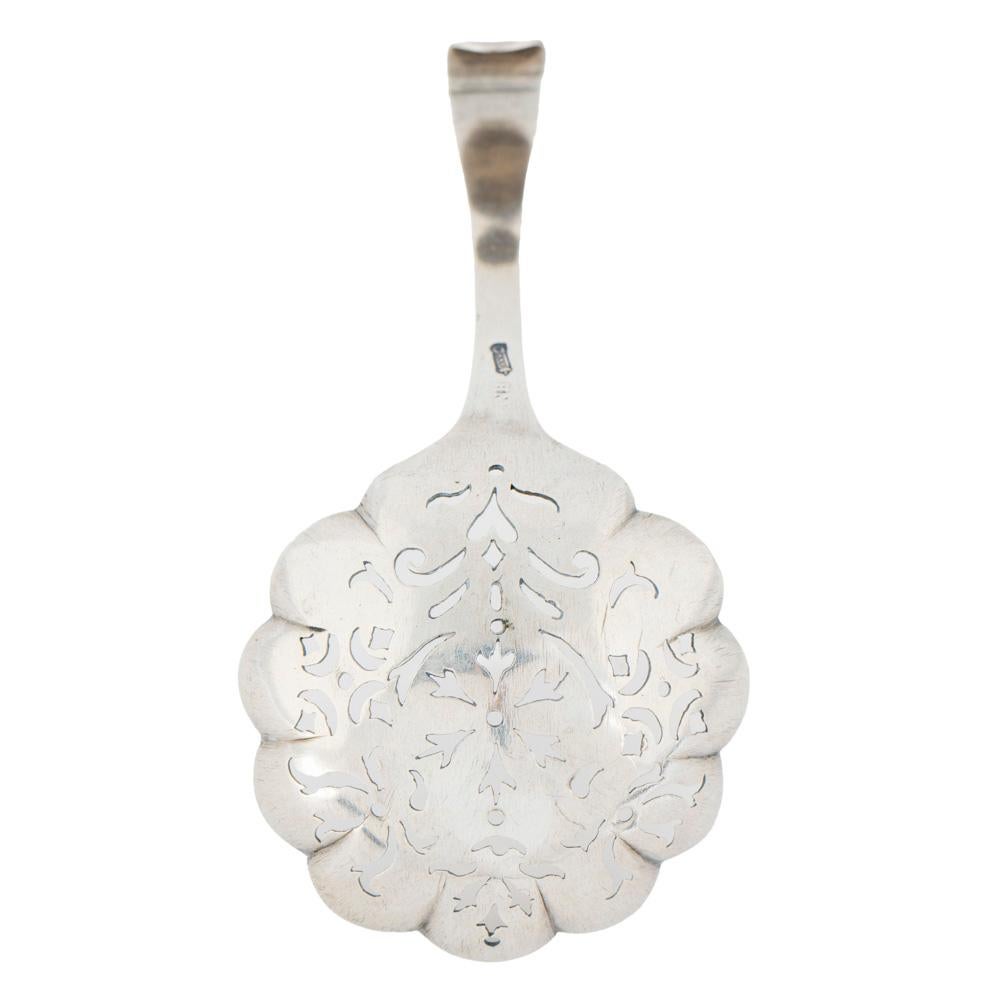 Colador de azúcar de plata holandés del siglo XVIII de Hendrik Nieuwland, Amsterdam en venta 1