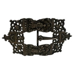 18th-Century Dutch Silver Yom Kippur Belt Buckle with Biblical Motifs
