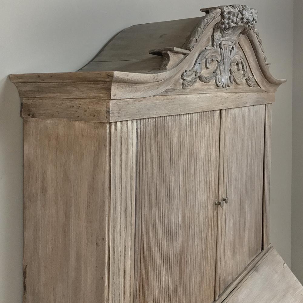 18th Century Dutch Tambour Stripped Oak Secretary, Bookcase 4