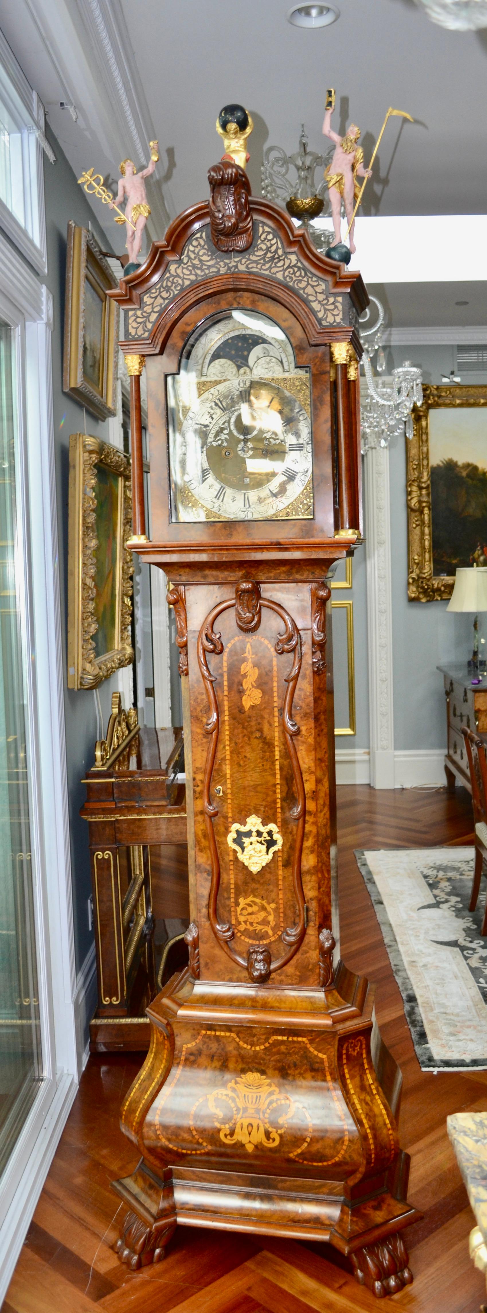 18th Century Dutch 'Utrecht' Longcase or Grandfather Clock by W.V. Dadelbeek For Sale 10