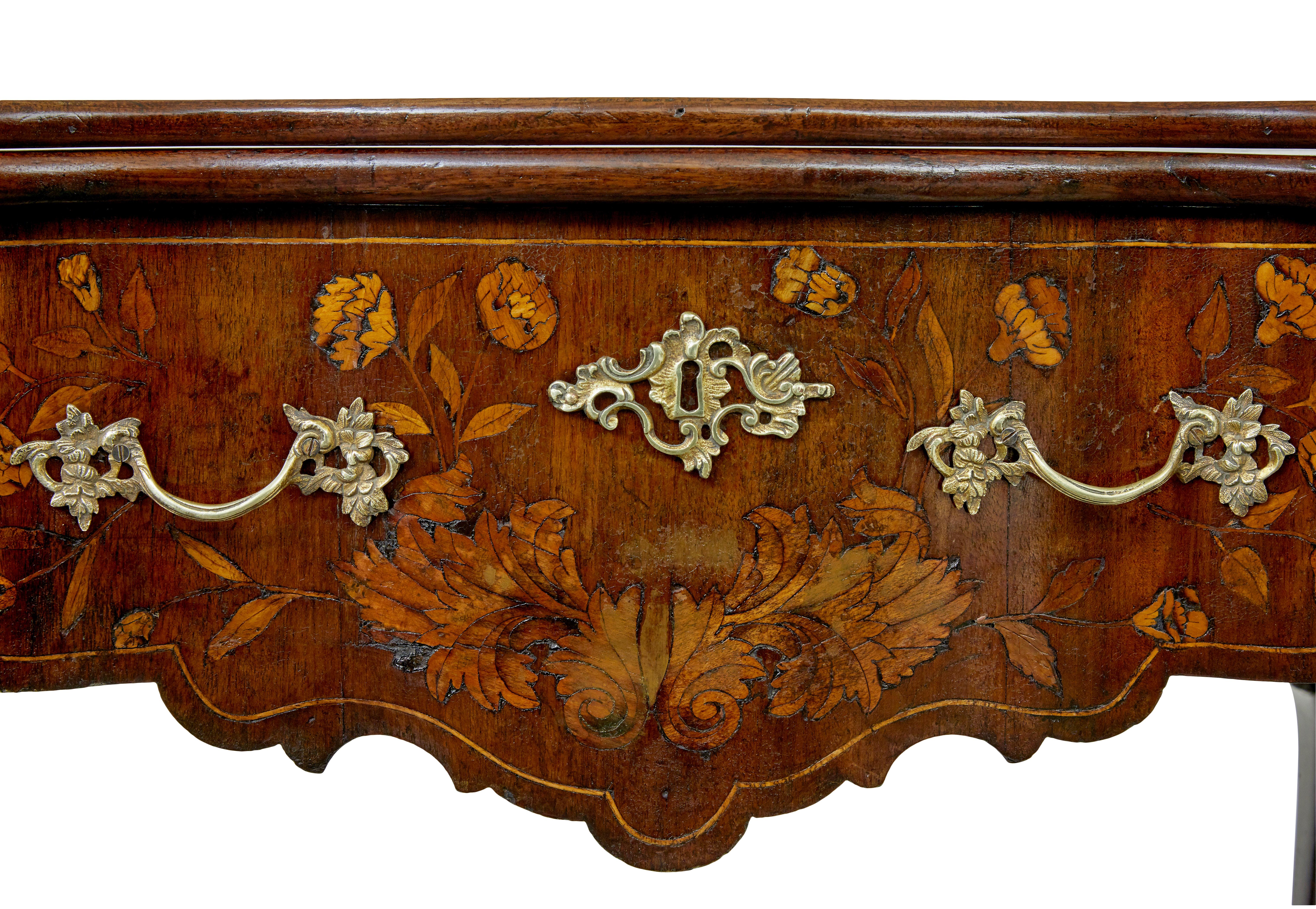 18th century Dutch walnut marquetry games table For Sale 6