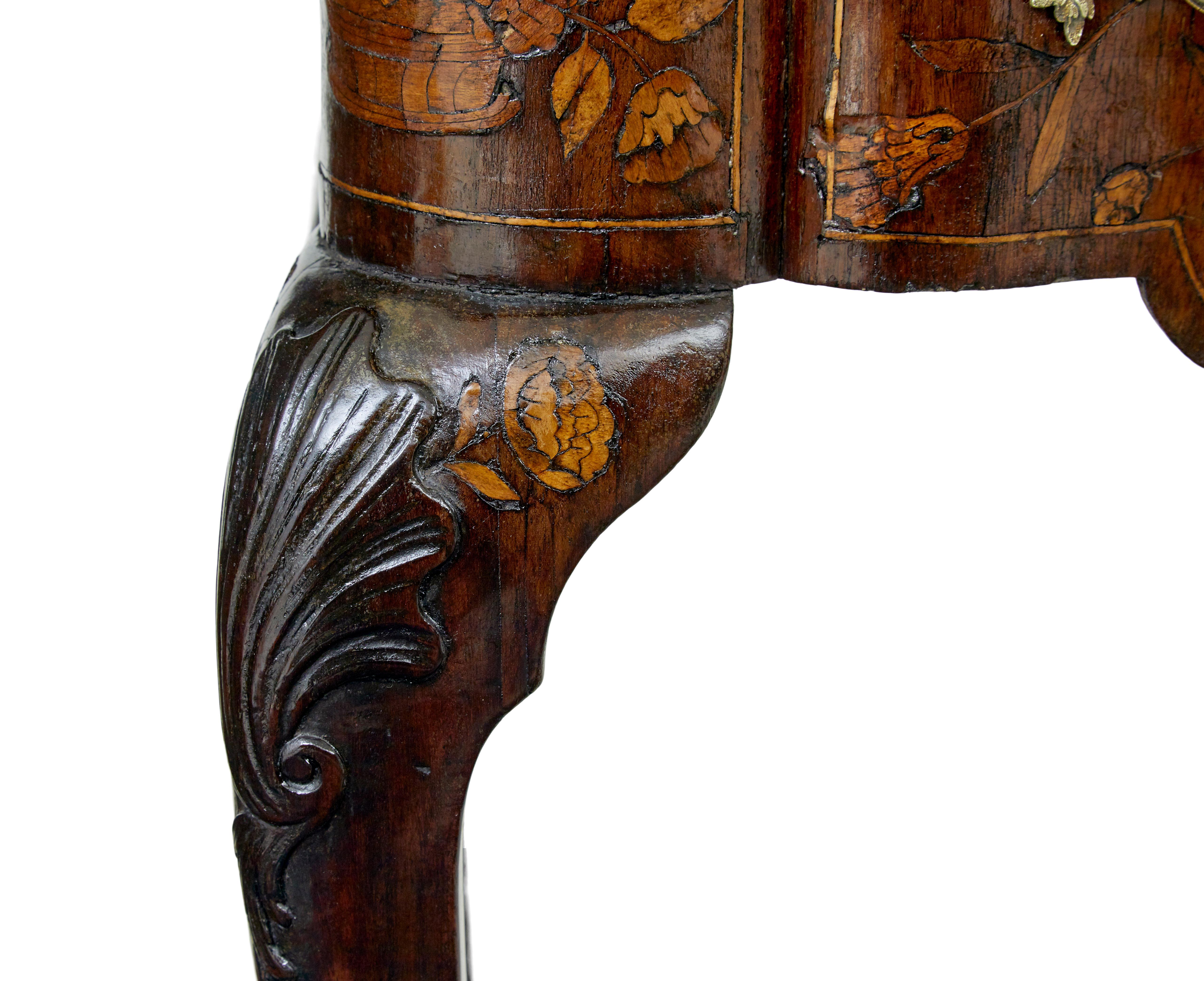 18th century Dutch walnut marquetry games table For Sale 7
