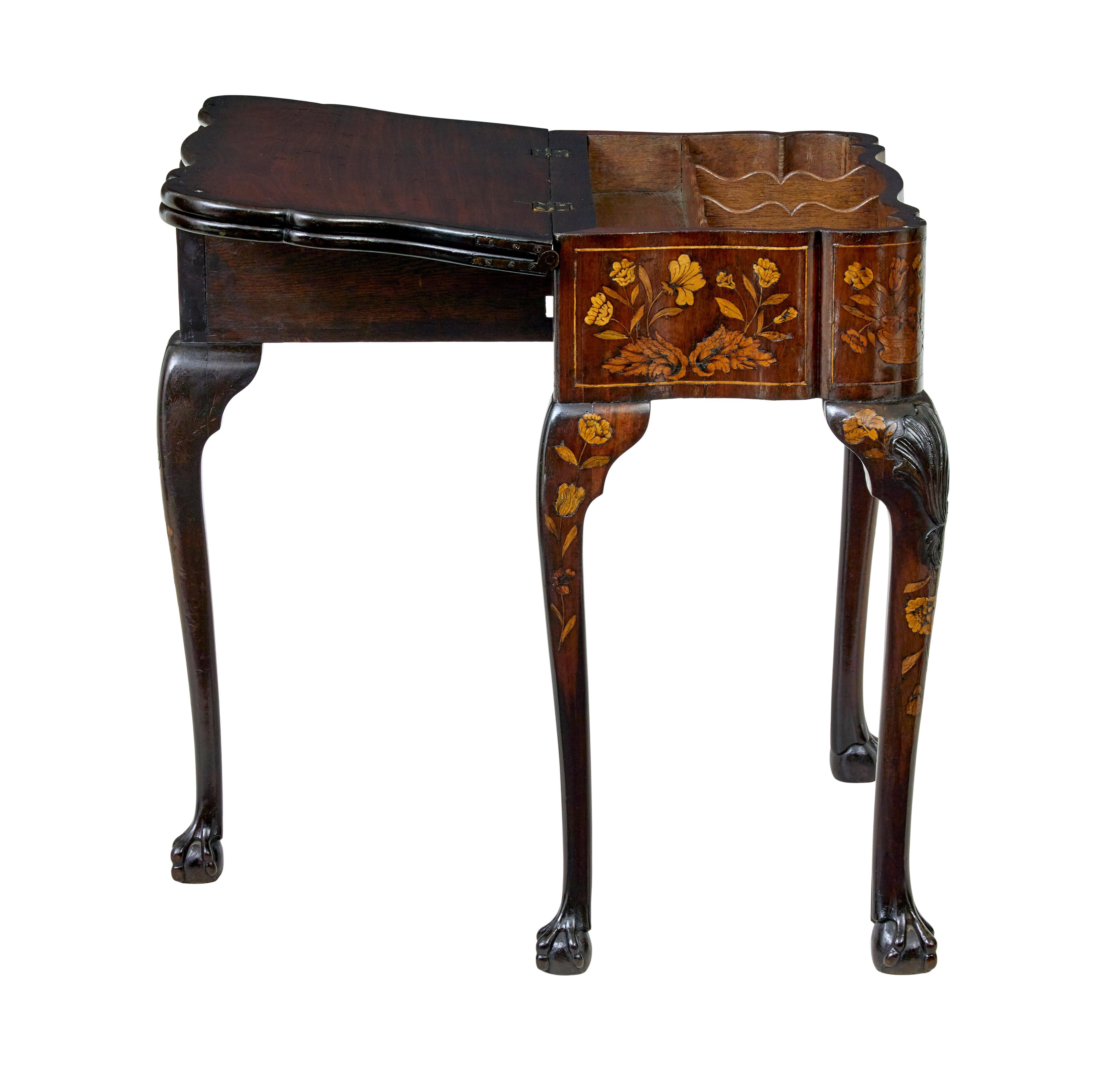 19th Century 18th century Dutch walnut marquetry games table For Sale