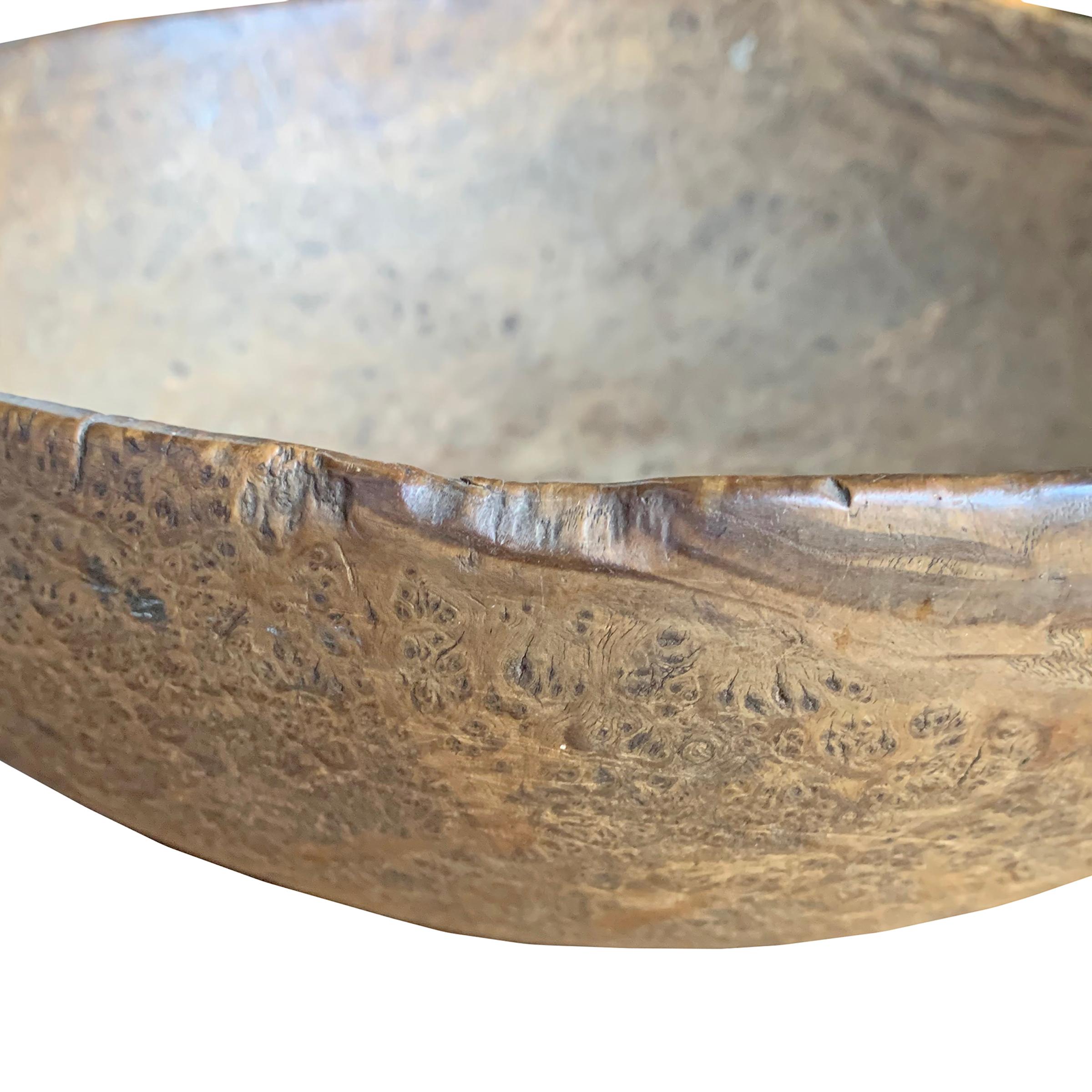 18th Century and Earlier 18th Century Early American Ash Burl Bowl For Sale