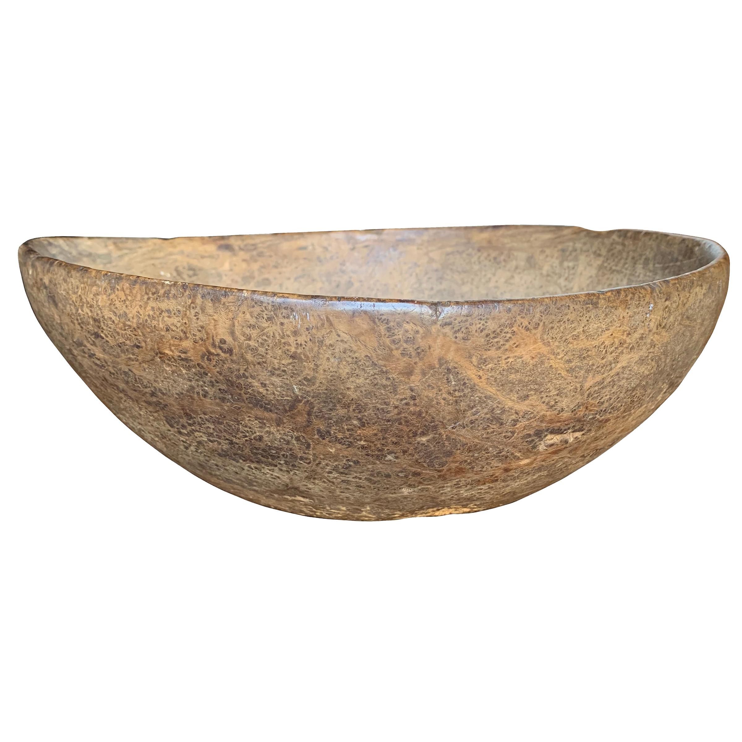 18th Century Early American Ash Burl Bowl