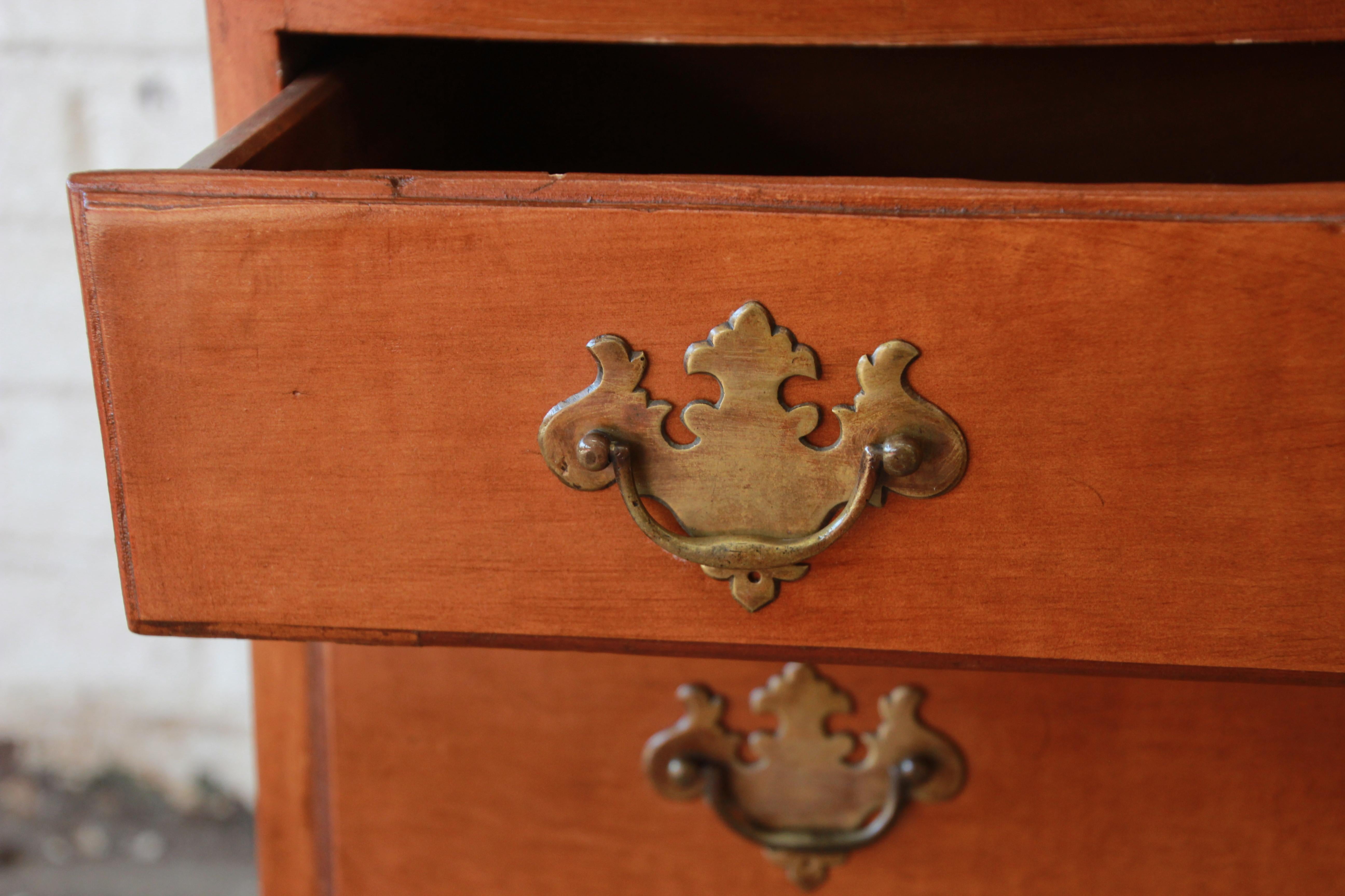 18th Century Early American Chippendale Cherrywood Drop-Front Secretary Desk 1