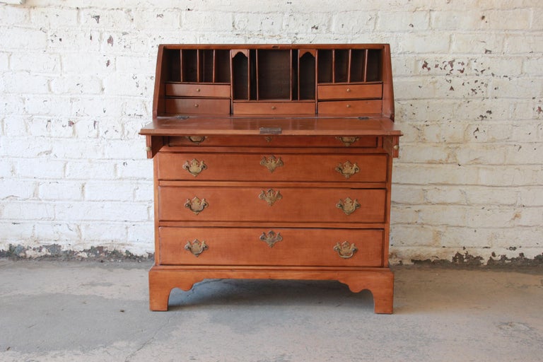 18th Century Early American Chippendale Cherrywood Drop Front