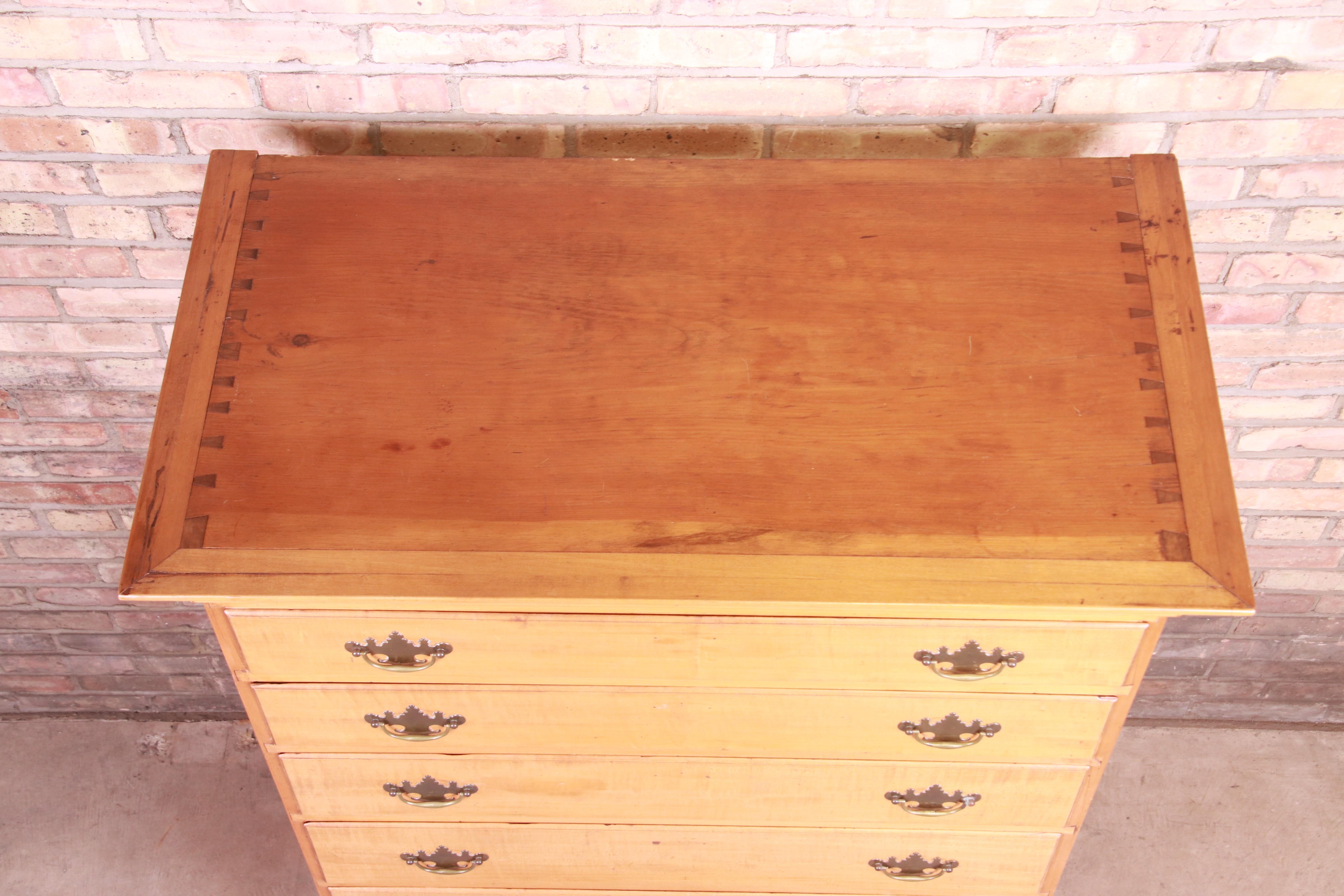 18th Century Early American Chippendale Maple Chest of Drawers 7