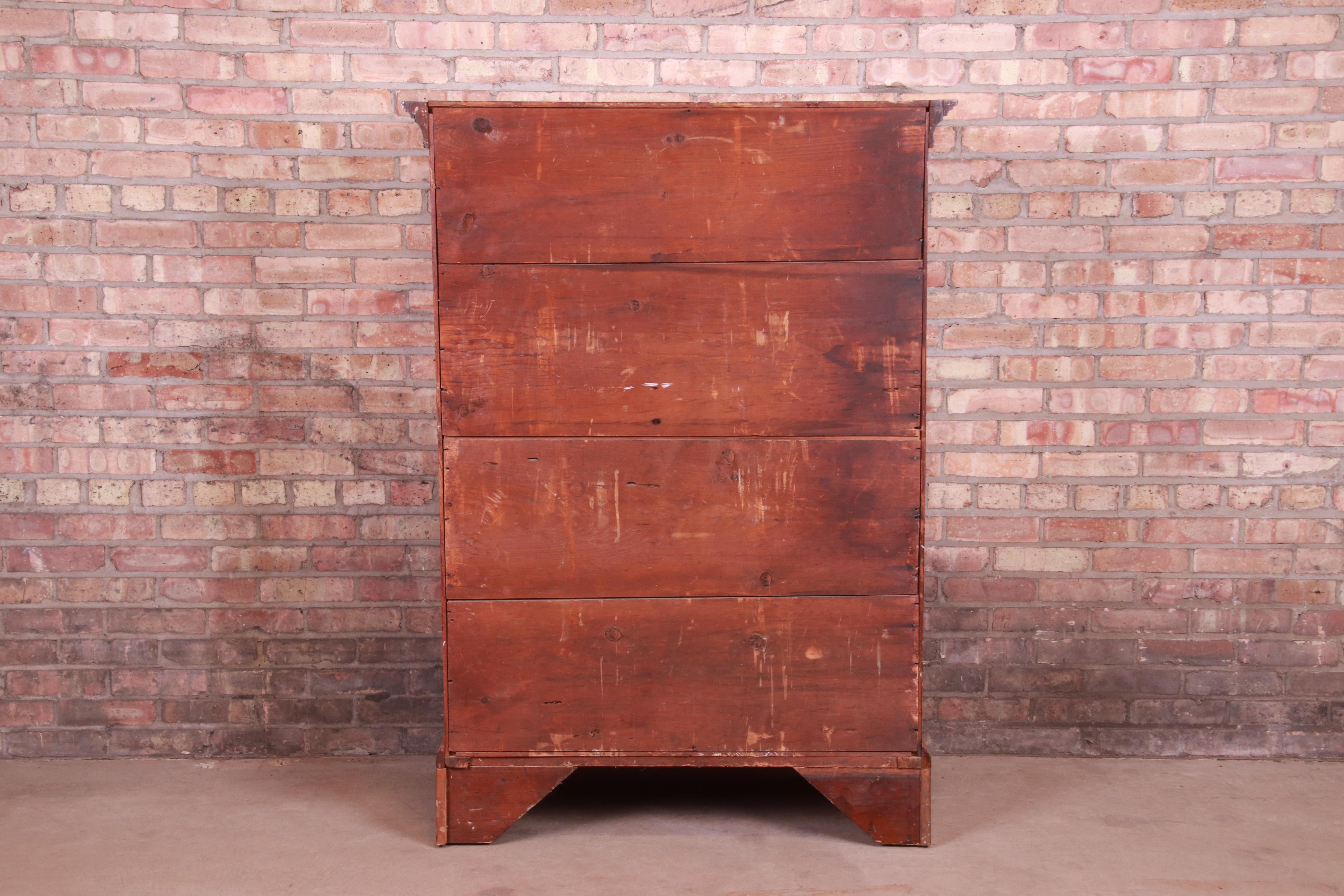 18th Century Early American Chippendale Maple Chest of Drawers 10