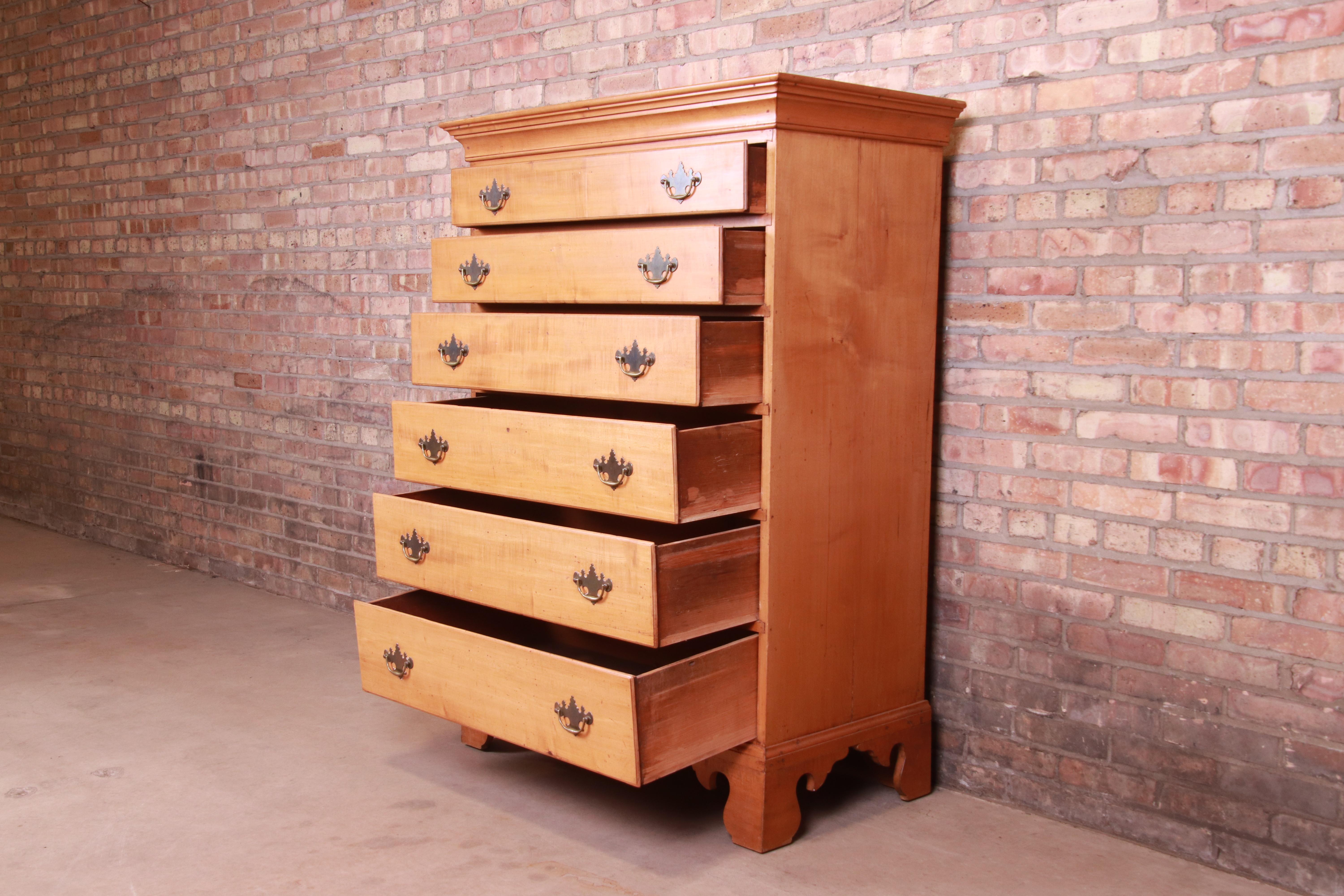 18th Century Early American Chippendale Maple Chest of Drawers 1