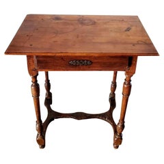 Antique 18th Century Early European Carved Walnut Side Table