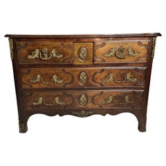 Antique 18th Century Early French Commode With Bronze Accents