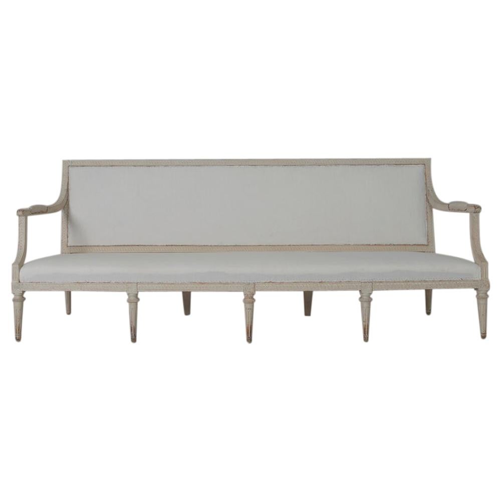 18th Century Early Gustavian Period Painted Sofa Bench by Jacob Malmsten