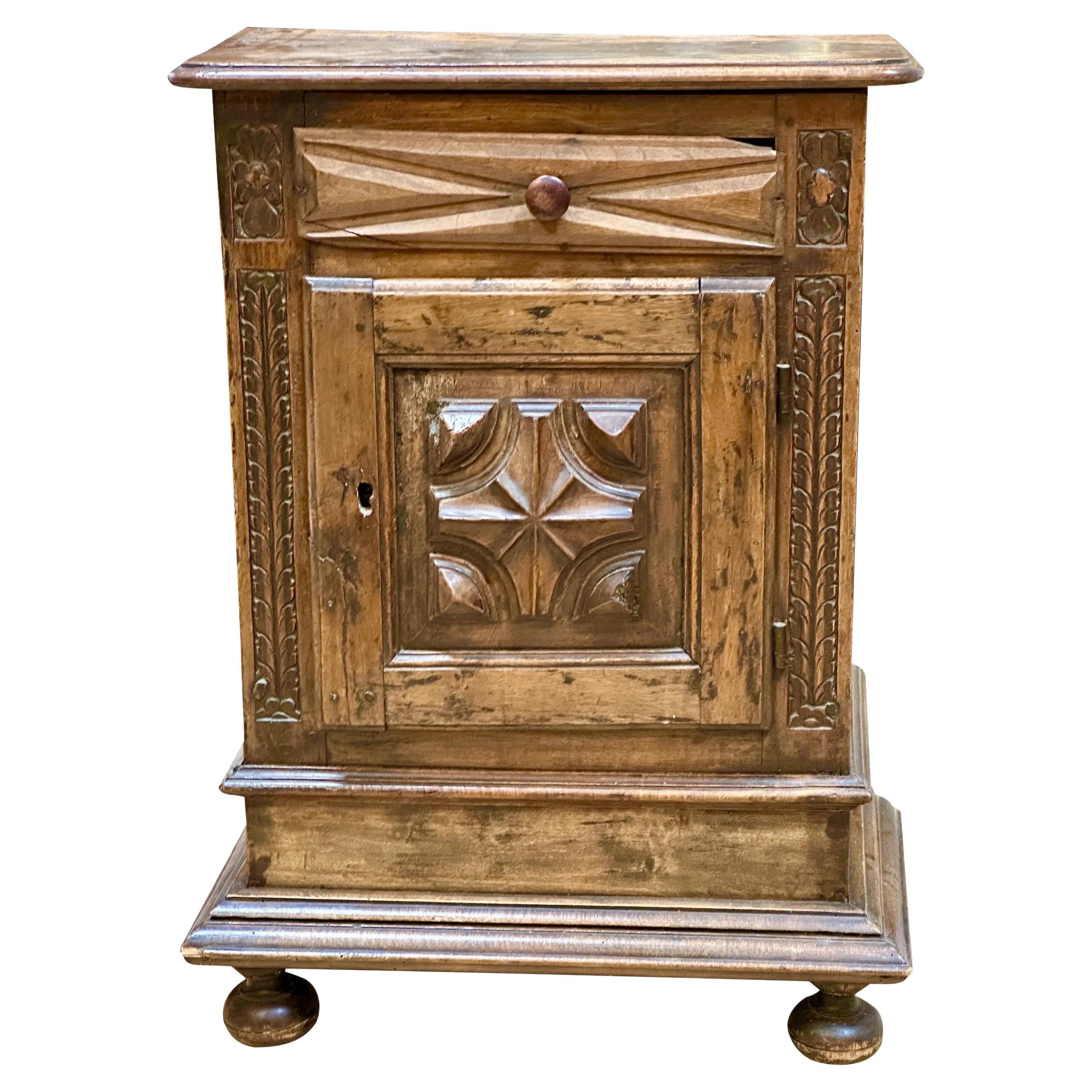 18th Century Early Tuscan Walnut Cabinet For Sale