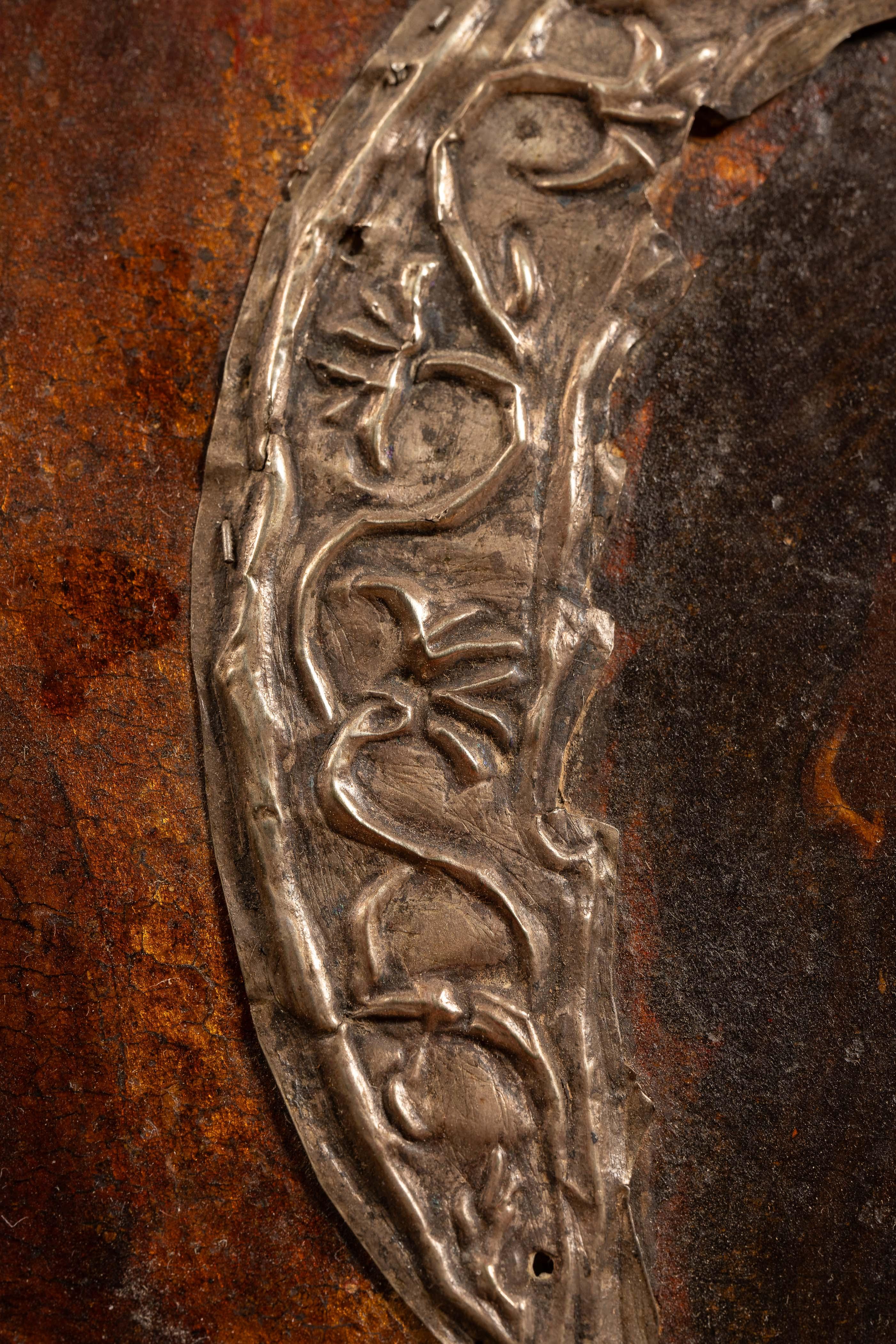 Icono ortodoxo oriental al temple del siglo XVIII Griego en venta
