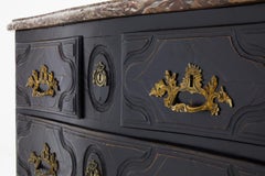 18th Century Ebonised French Commode with Marble Top