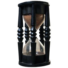 18th Century Ebonised Oak Hourglass or Sand-Timer, circa 1770