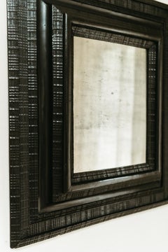 18th century ebonised pearwood mirror