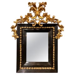 18th Century Ebonized and Giltwood Mirror
