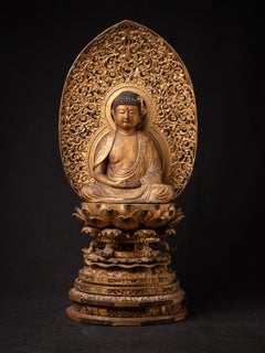 18th century EDO period Special antique Japanese Amida Buddha statue from Japan
