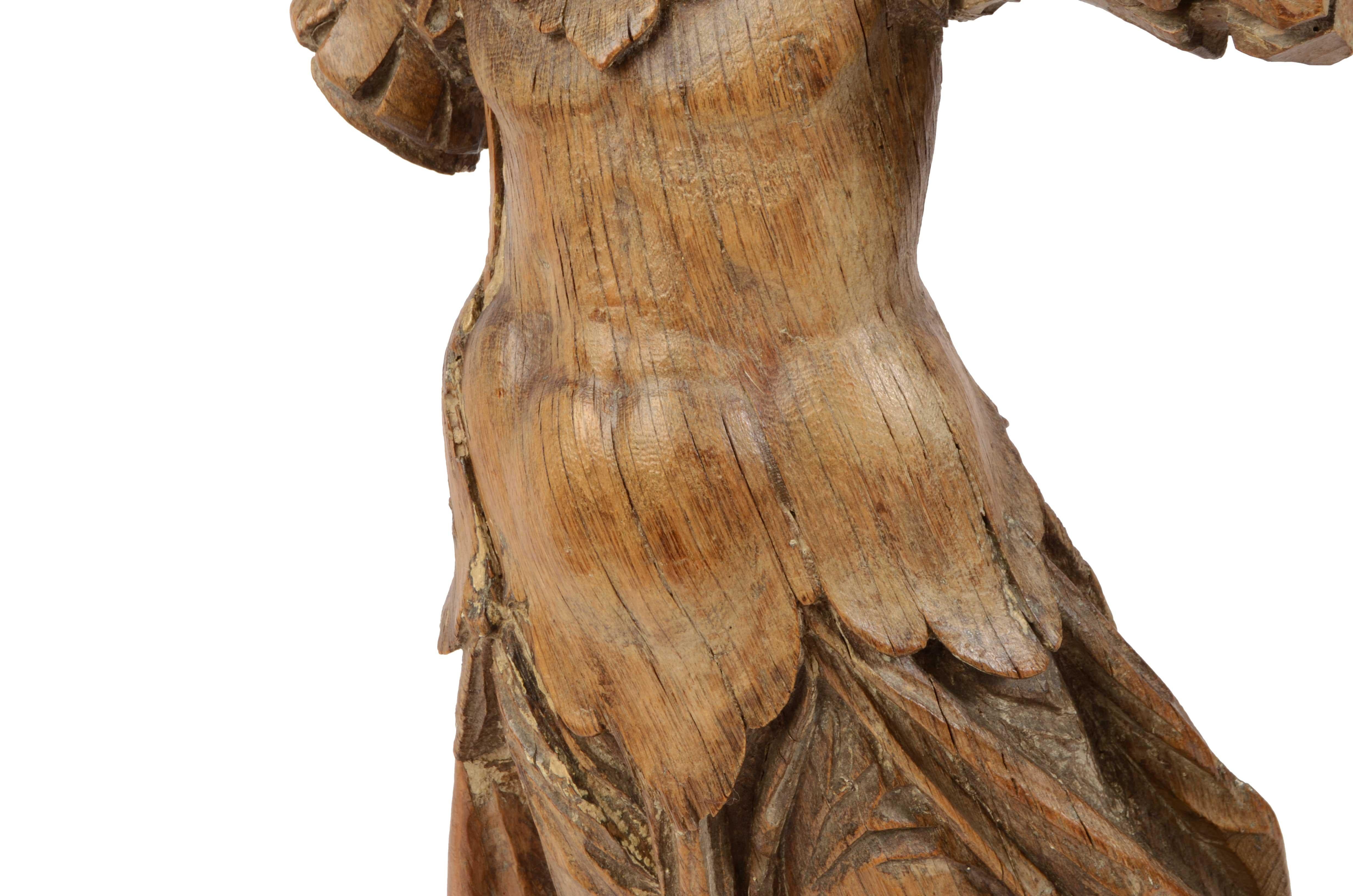 18th Century Ship Figurehead Finely Carved Depicting Female Nautical Antiques 4