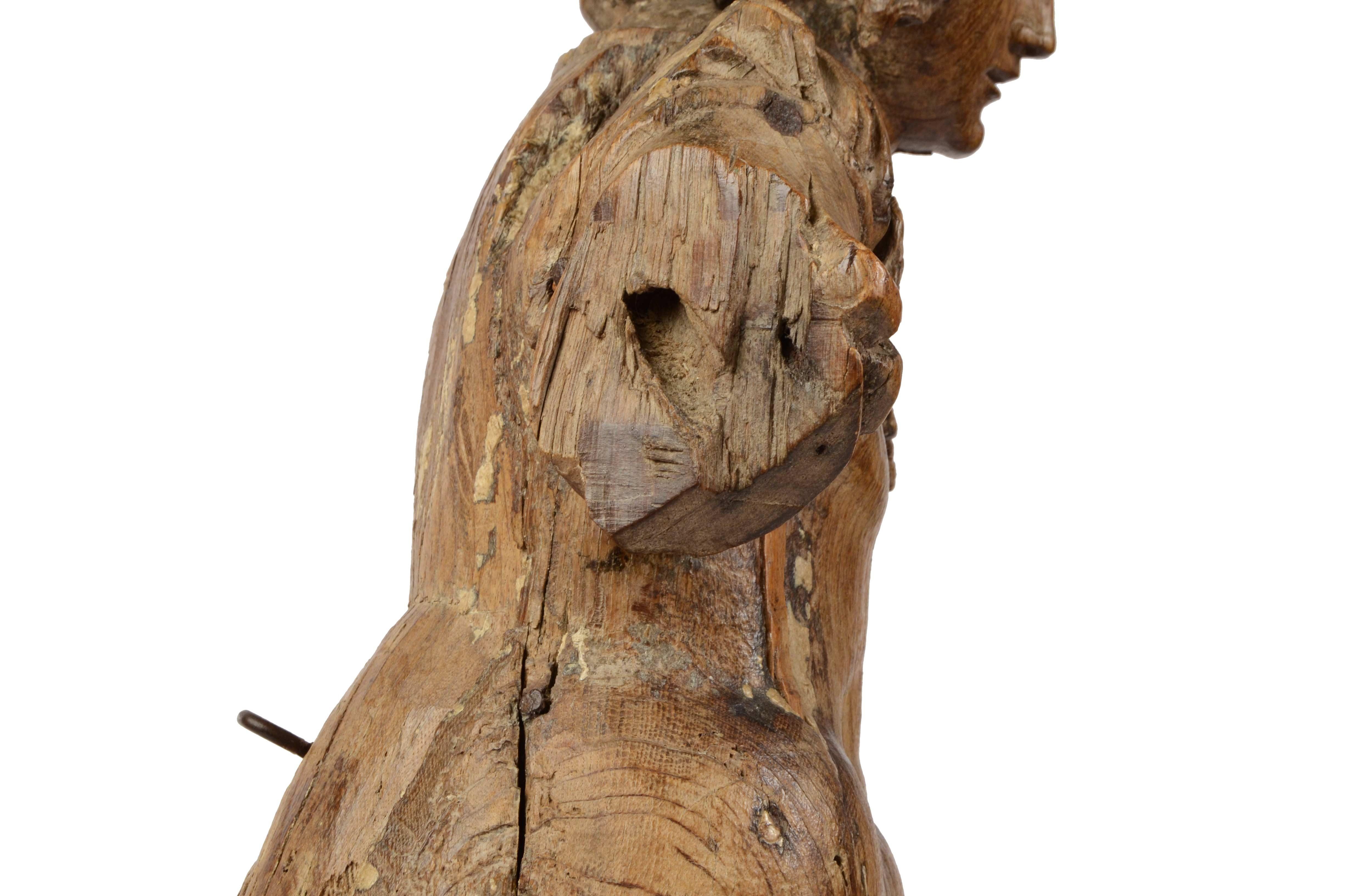 18th Century Ship Figurehead Finely Carved Depicting Female Nautical Antiques 7