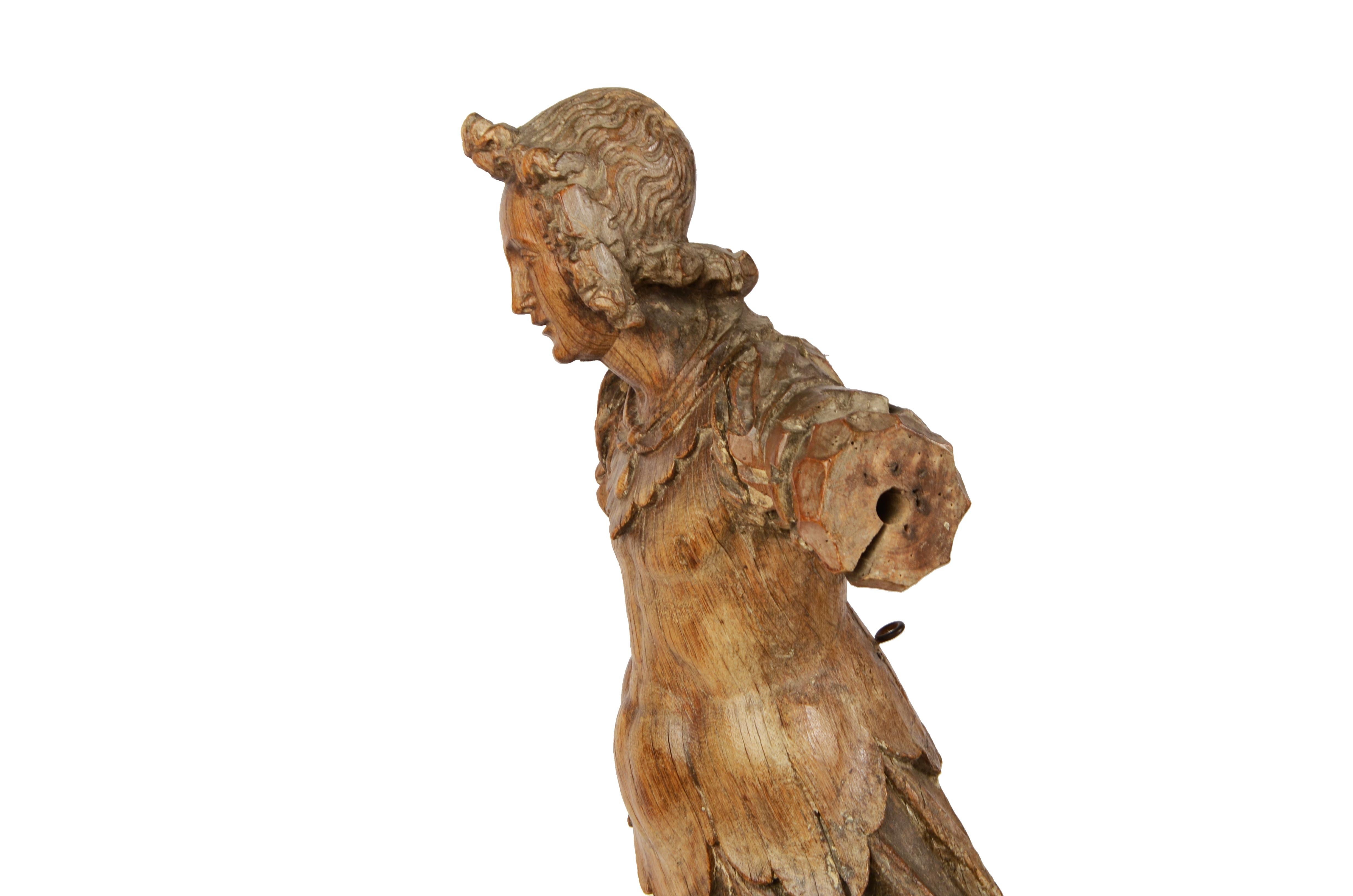 18th Century Ship Figurehead Finely Carved Depicting Female Nautical Antiques 8