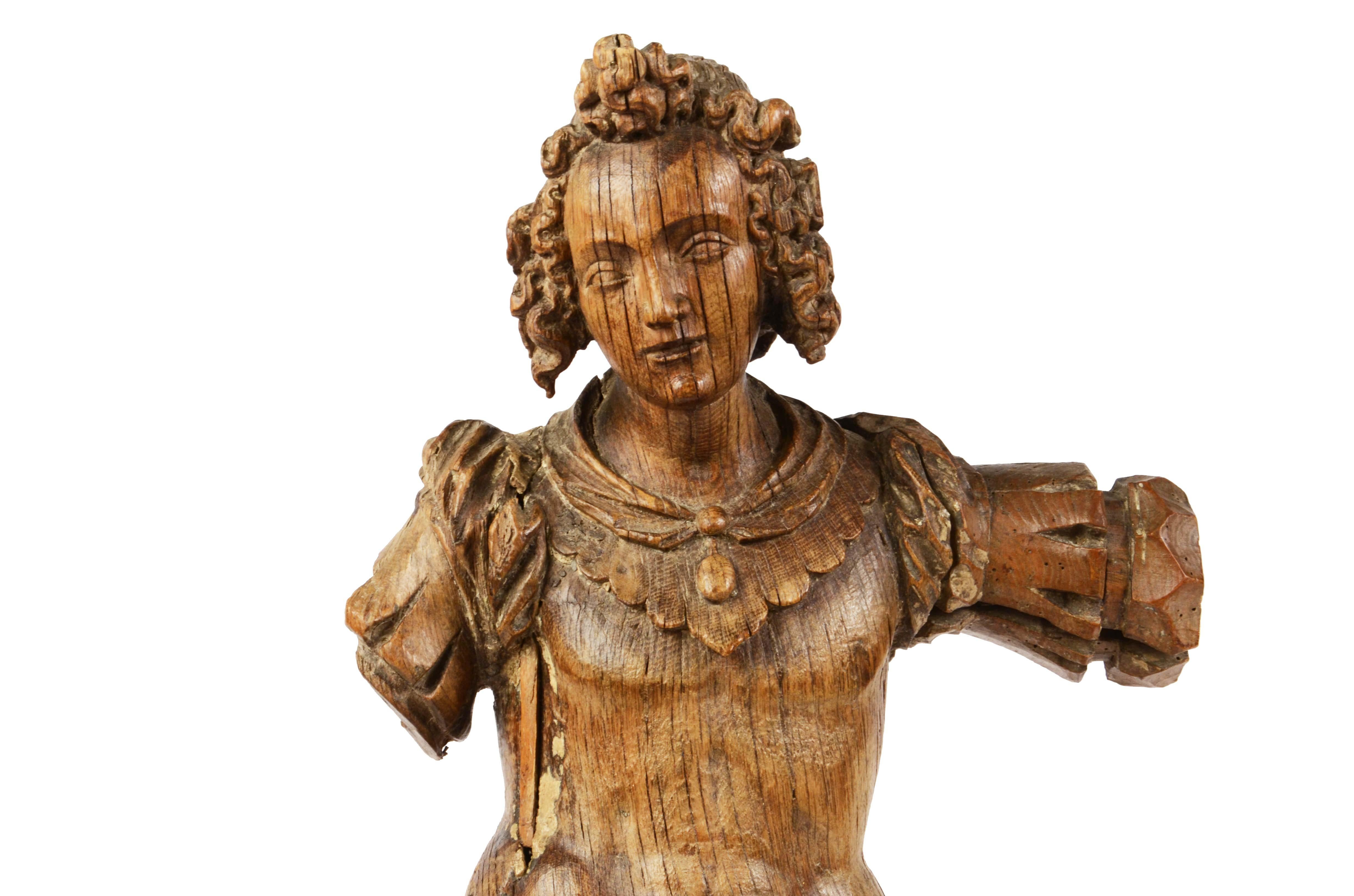 18th Century Ship Figurehead Finely Carved Depicting Female Nautical Antiques 9